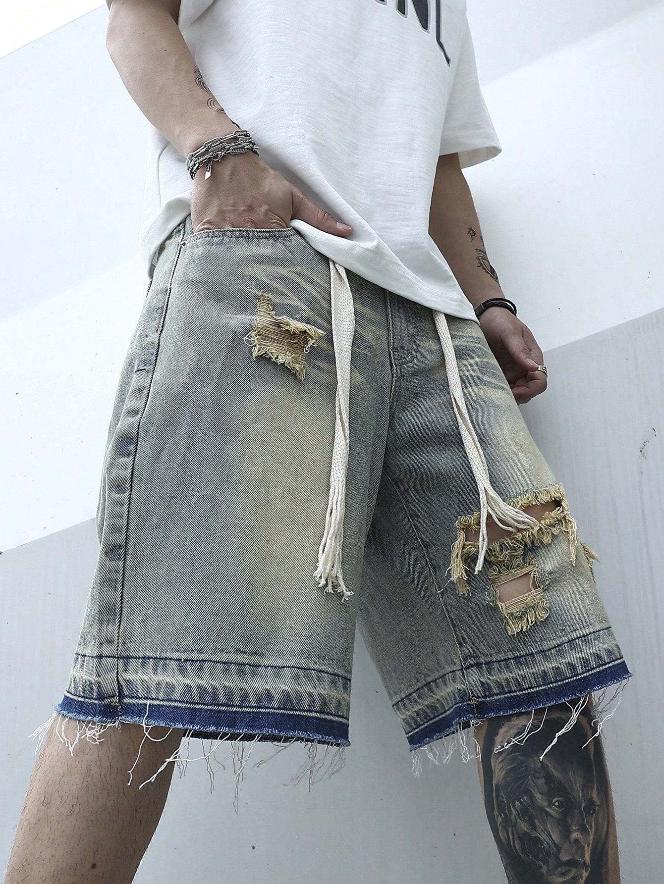 Men Plus Size Denim Shorts