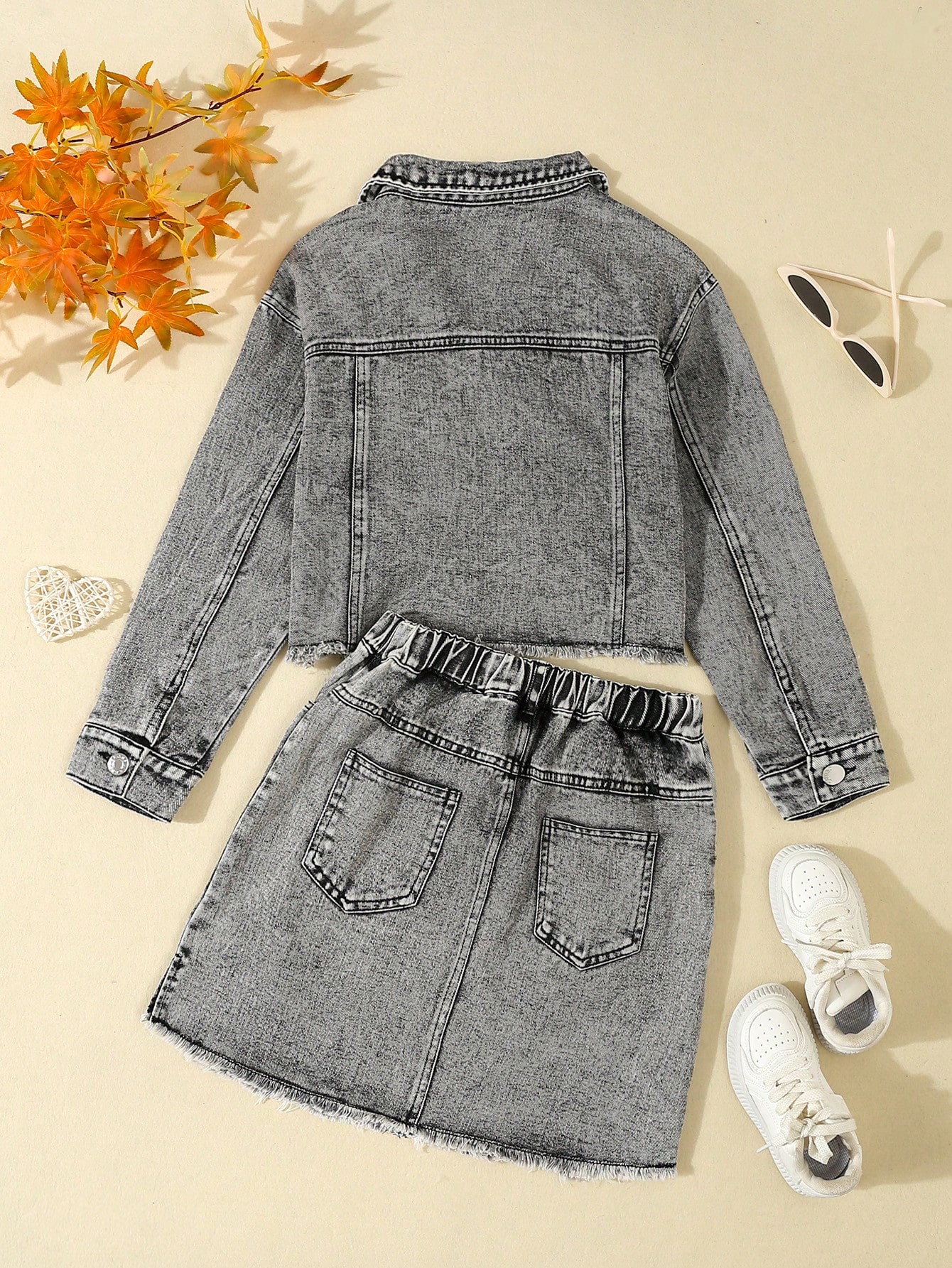 Tween Girls Denim Two-piece Outfits