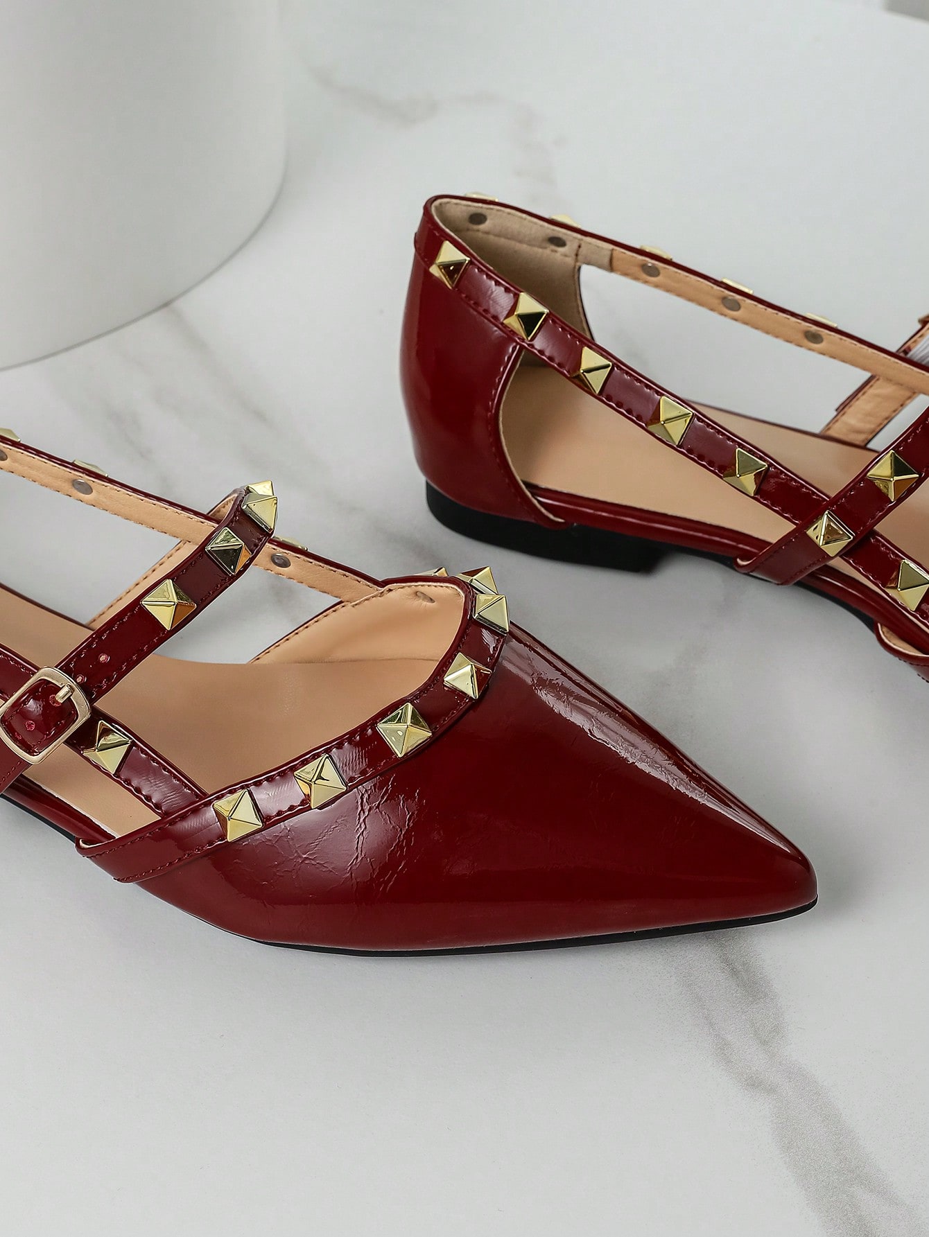 In Burgundy Women Flats