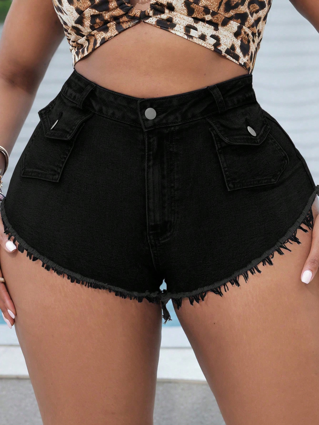 Plus Size Denim Shorts