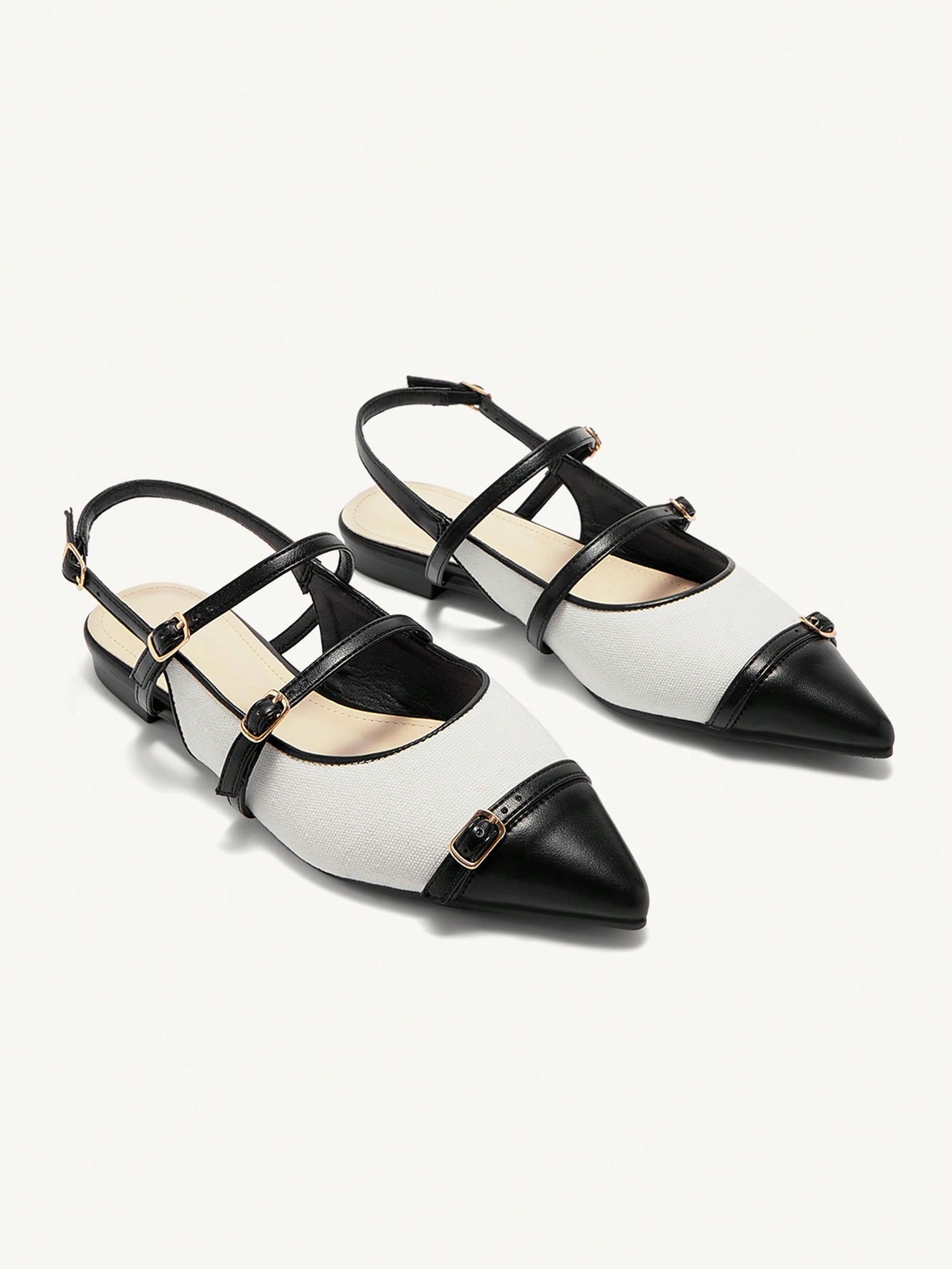 In Black and White Women Flats