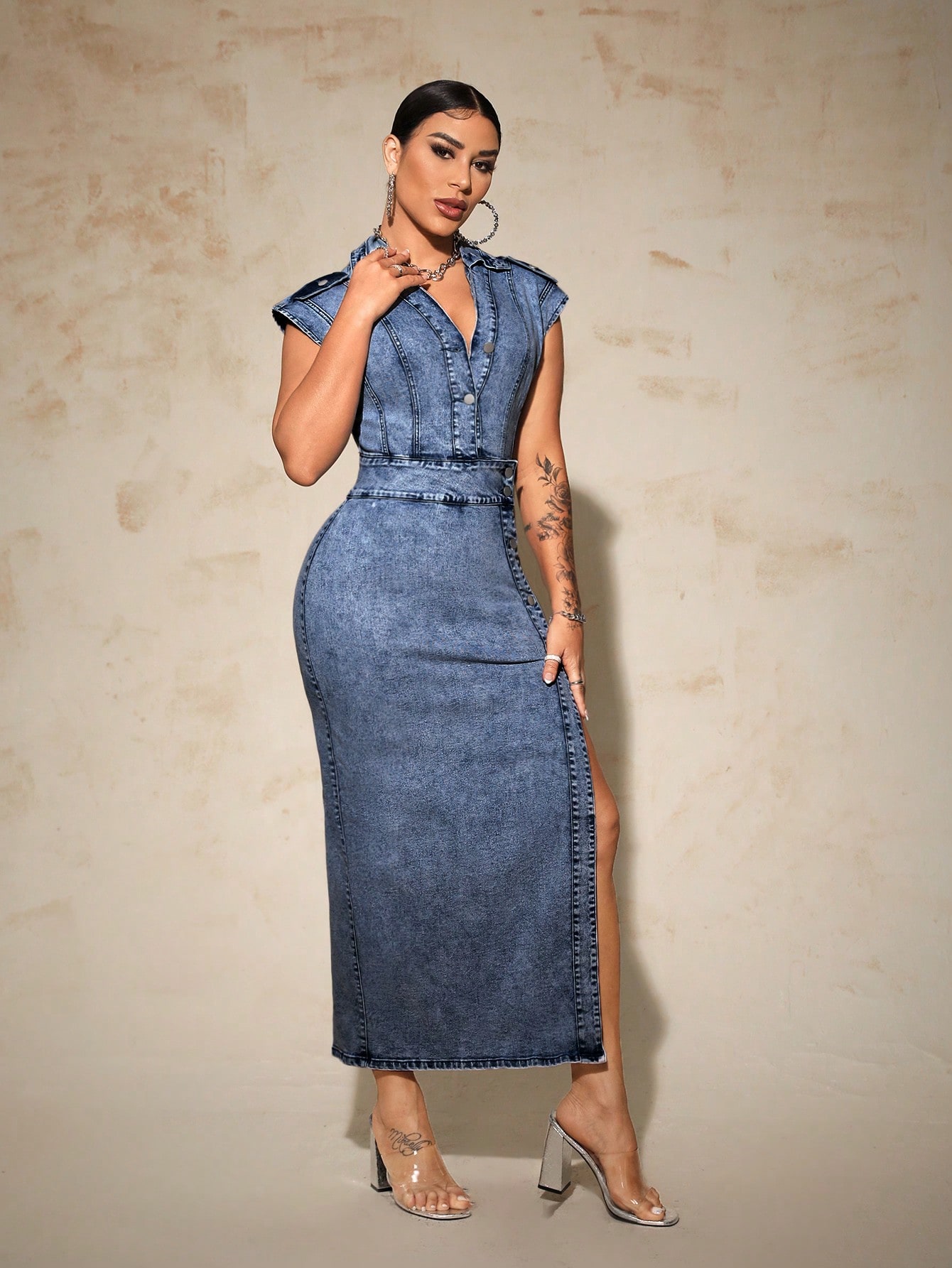 In Blue Women Denim Dresses