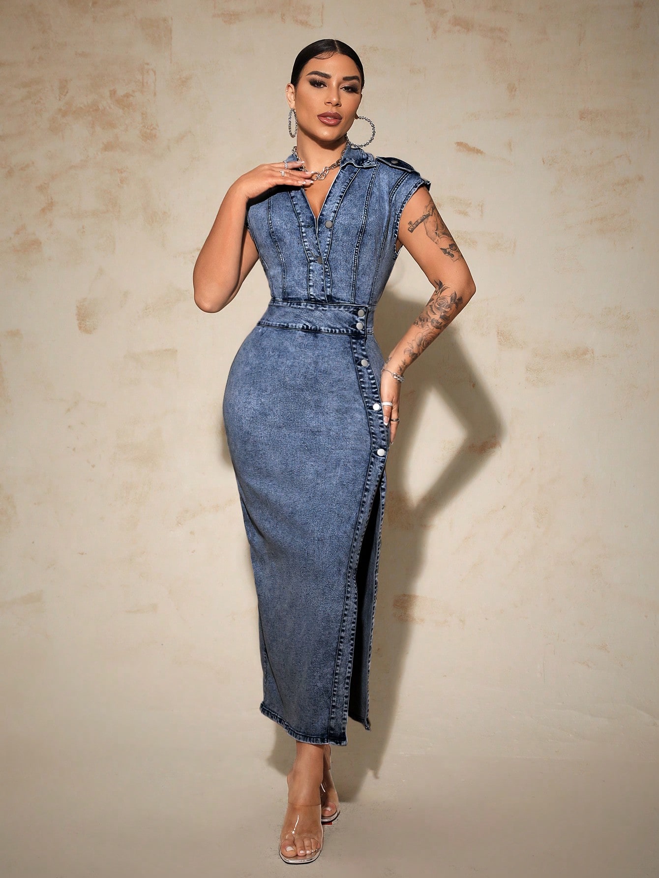 In Blue Women Denim Dresses