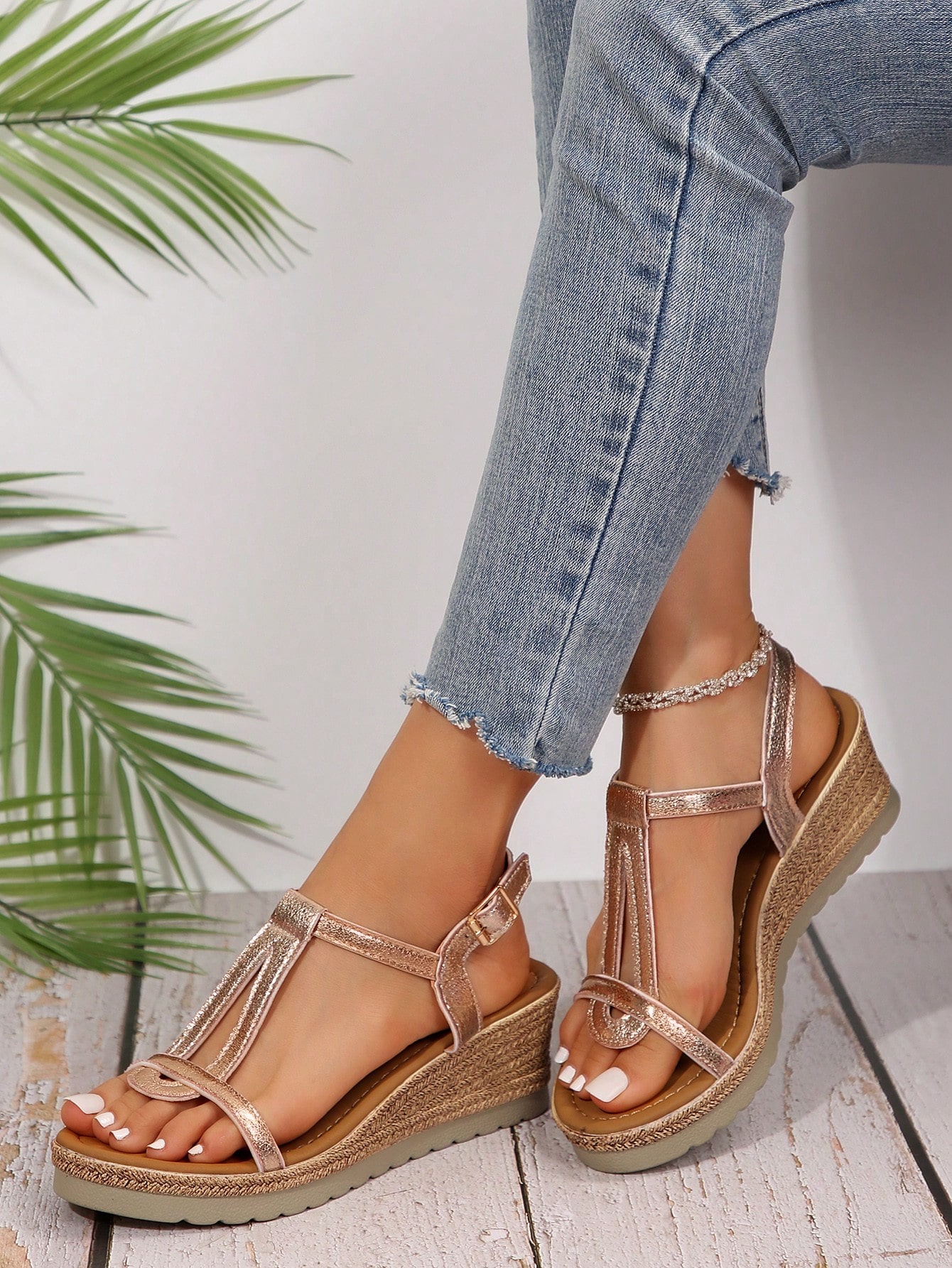 In Rose Gold Women Platforms & Wedge Sandals