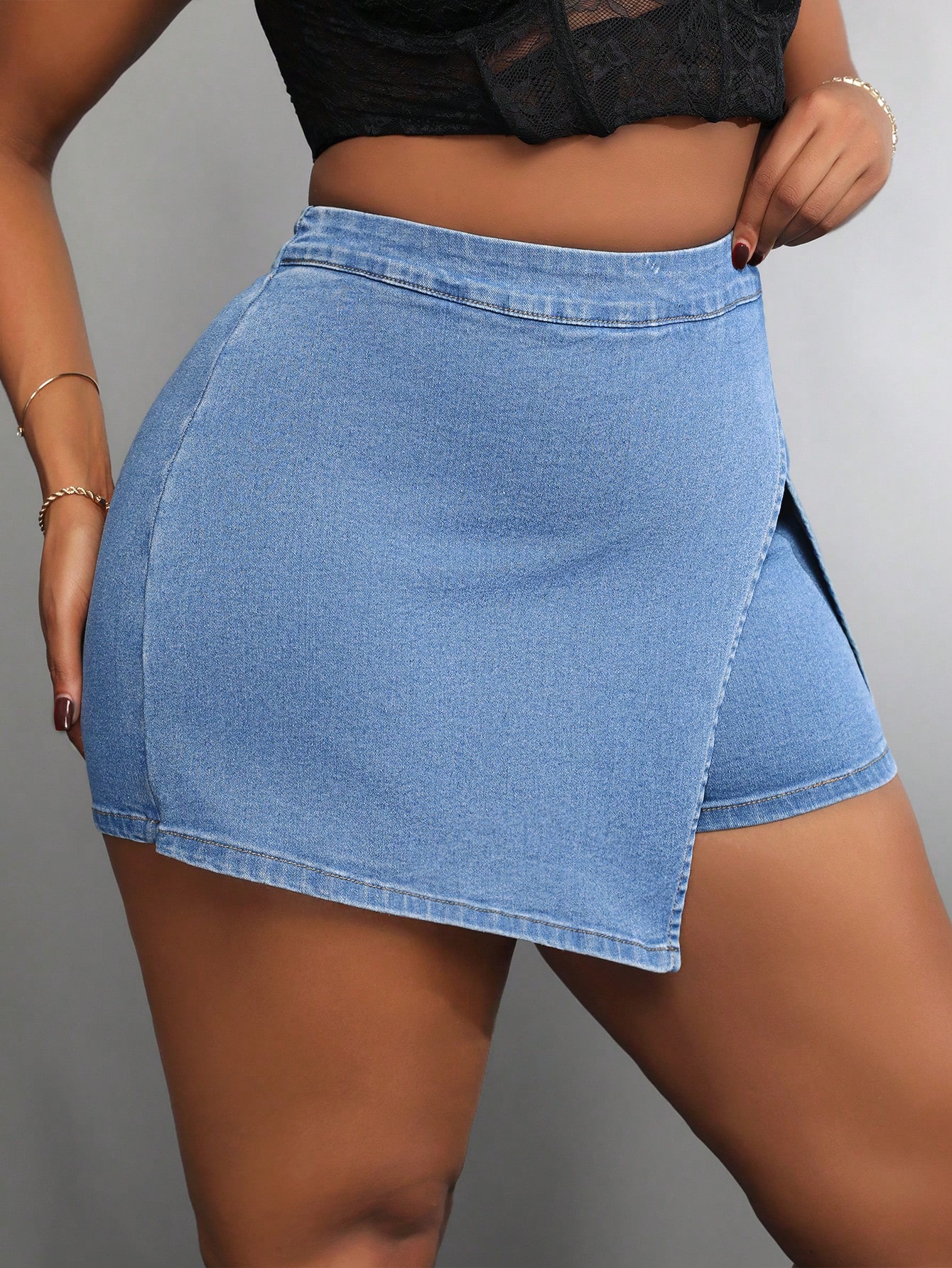 Plus Size Denim Shorts