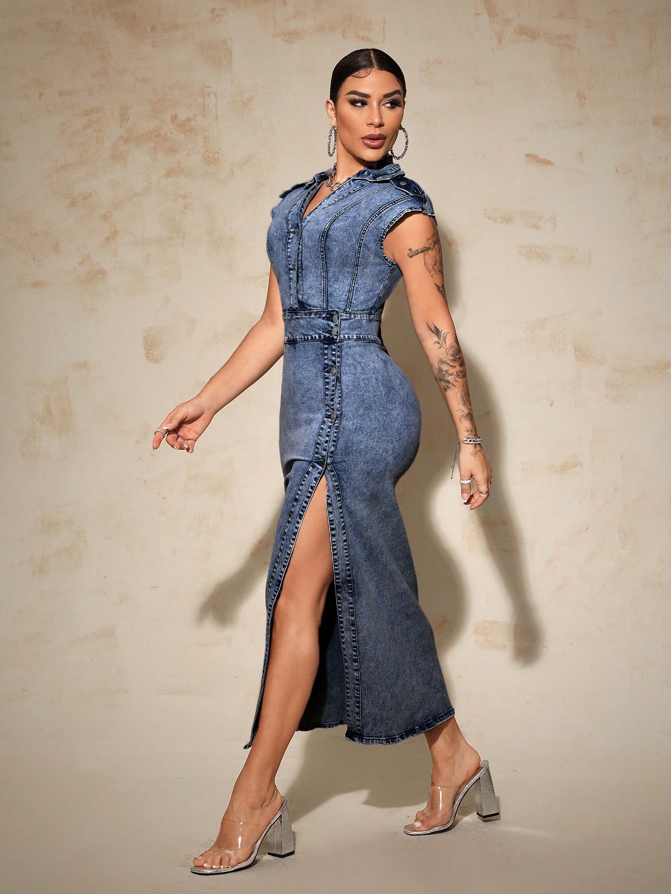 In Blue Women Denim Dresses