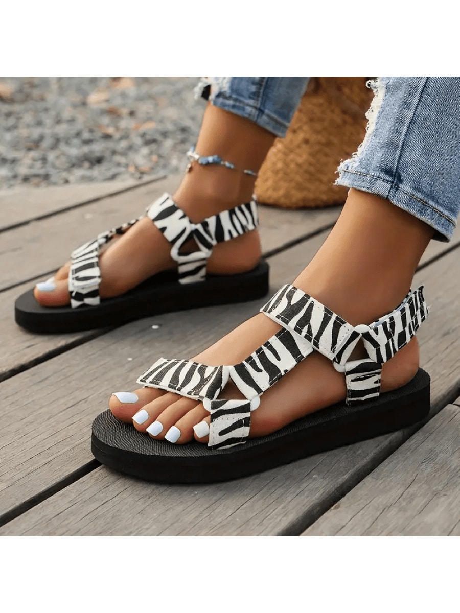 In Black and White Women Sandals