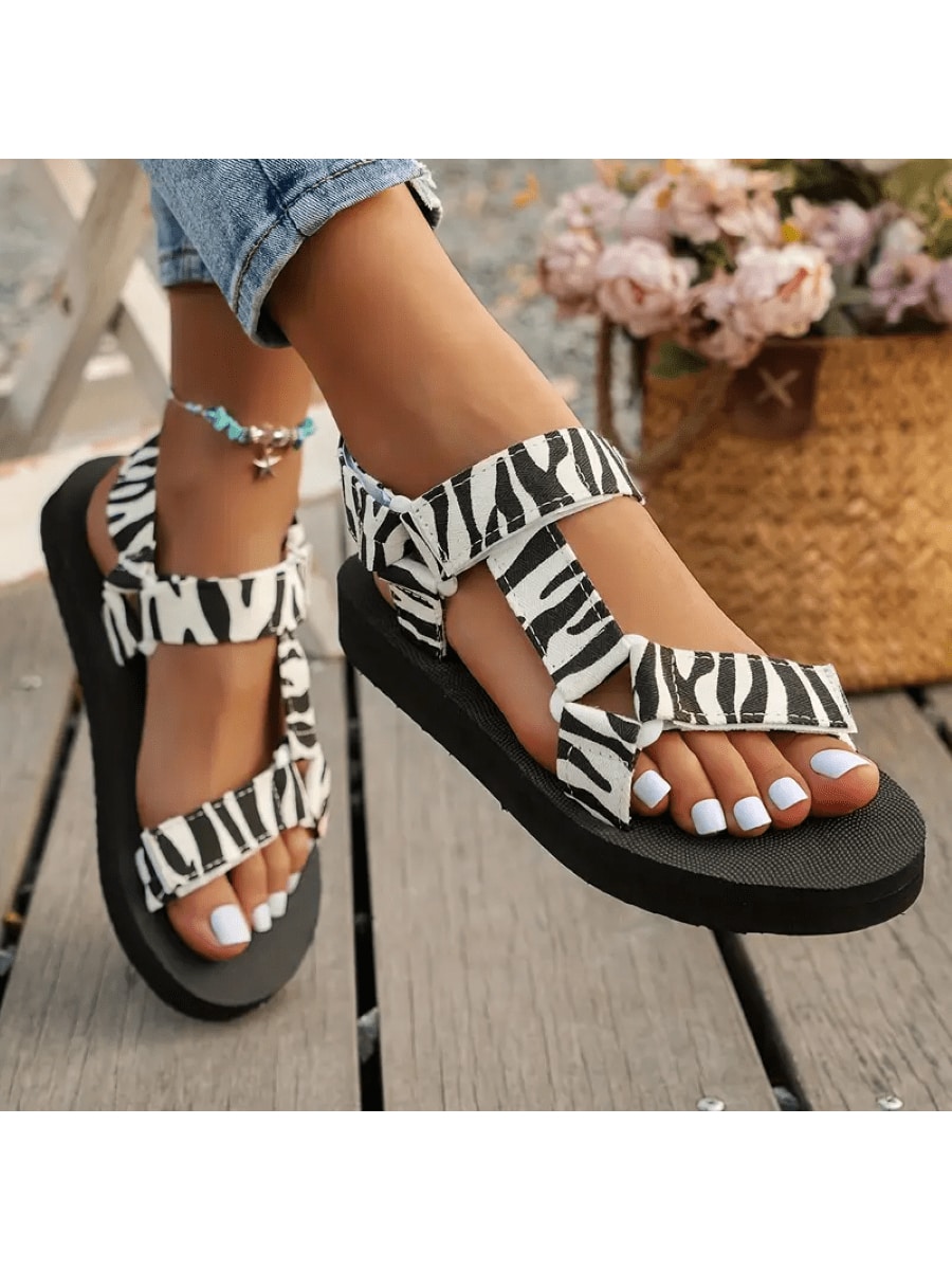 In Black and White Women Sandals