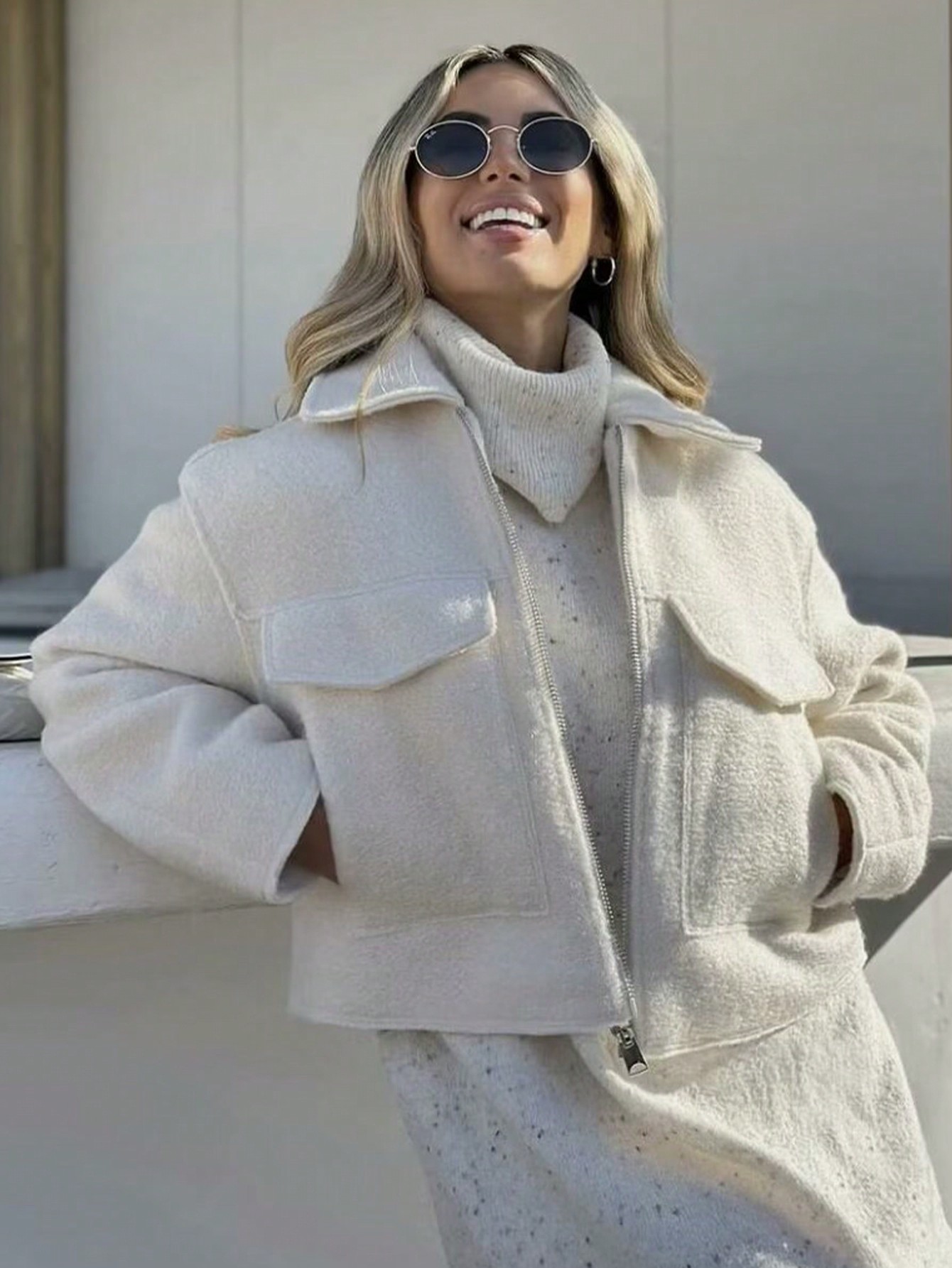 In Beige Women Outerwear