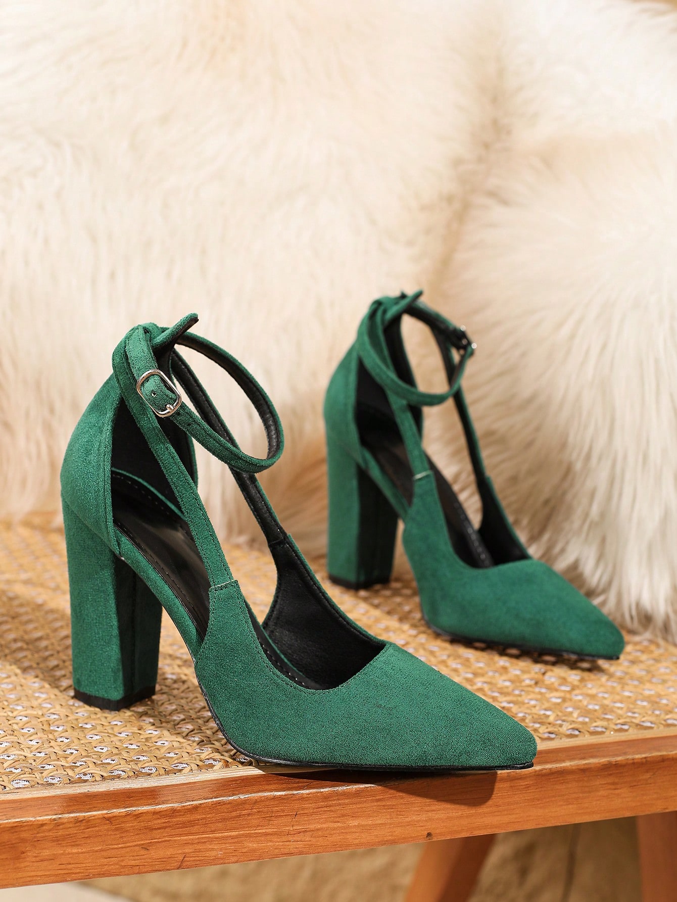 In Dark Green Women Shoes