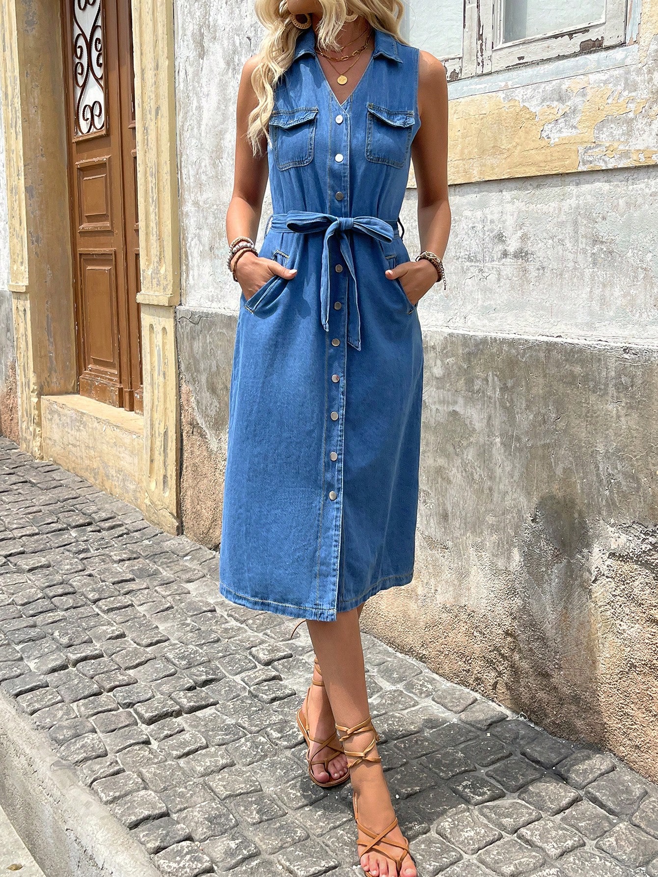 In Blue Women Denim Dresses