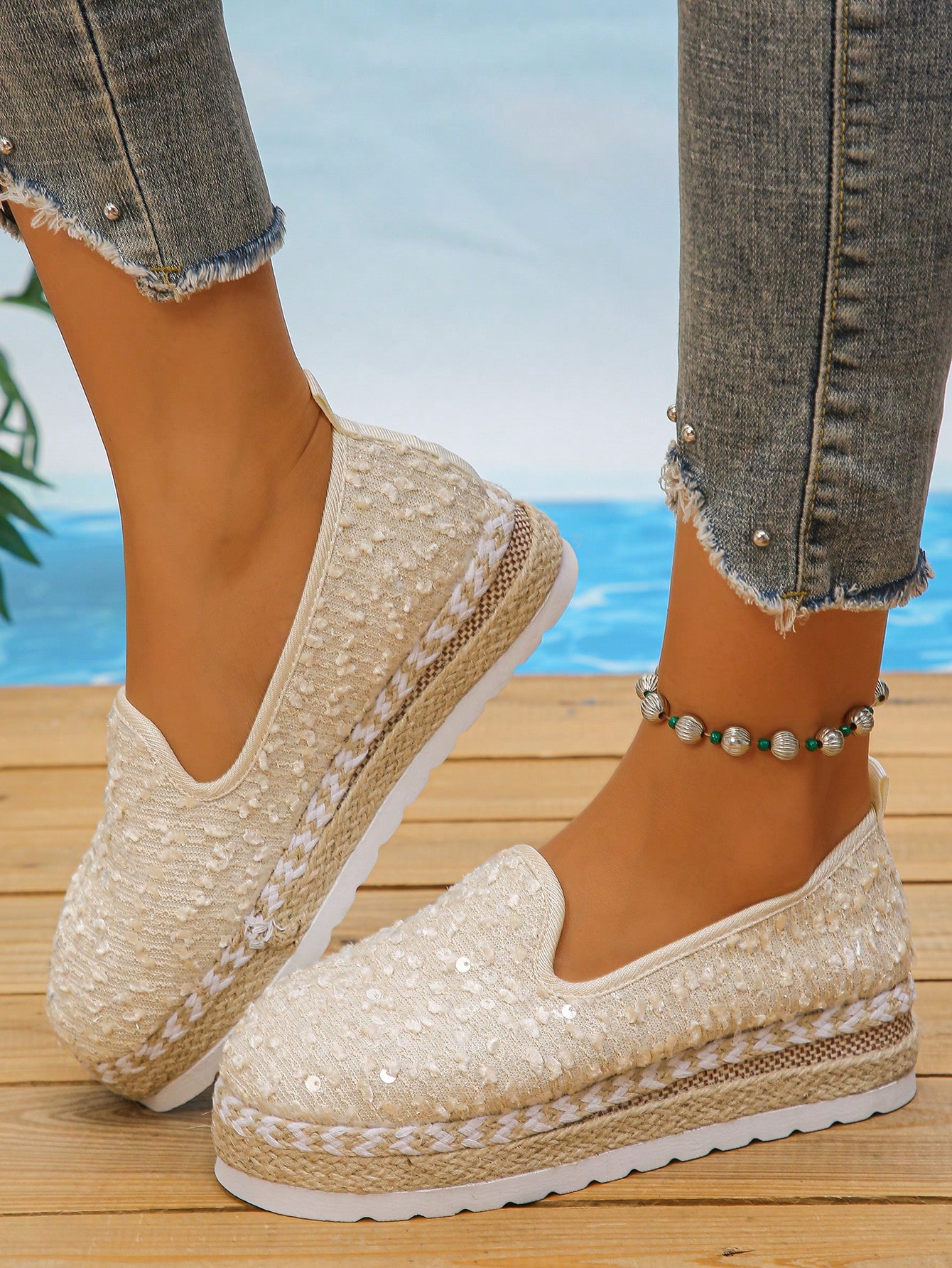 In Beige Women Wedges & Flatform