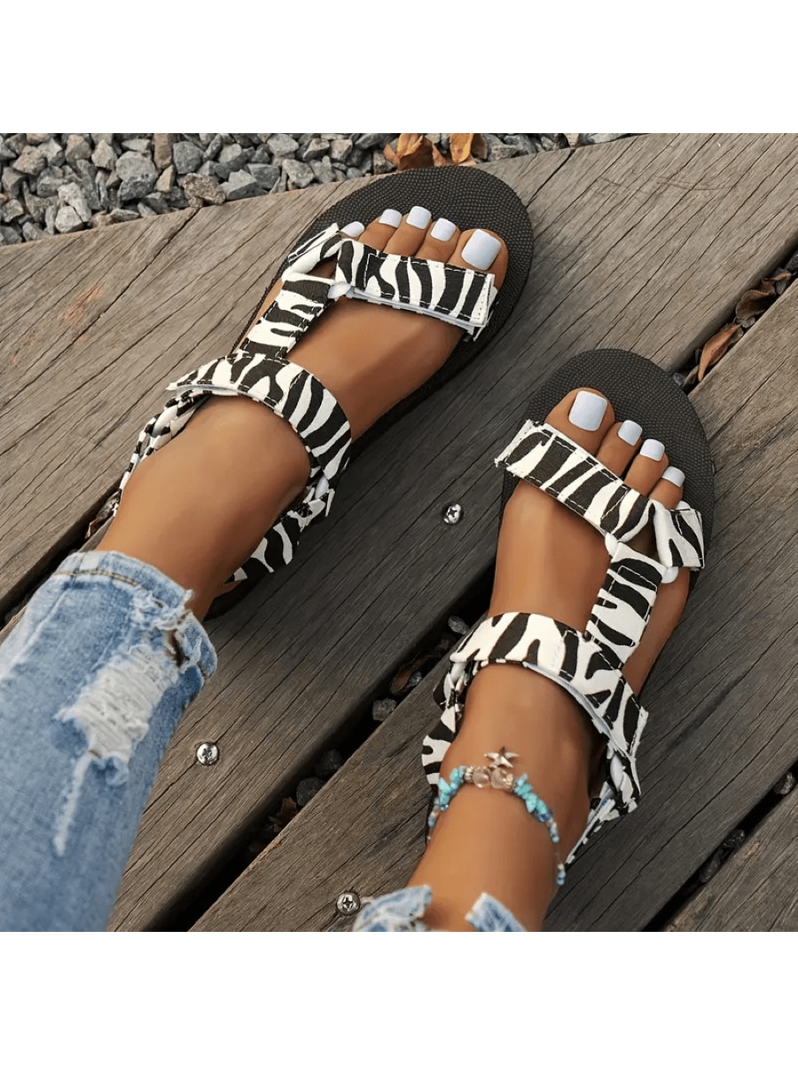 In Black and White Women Sandals