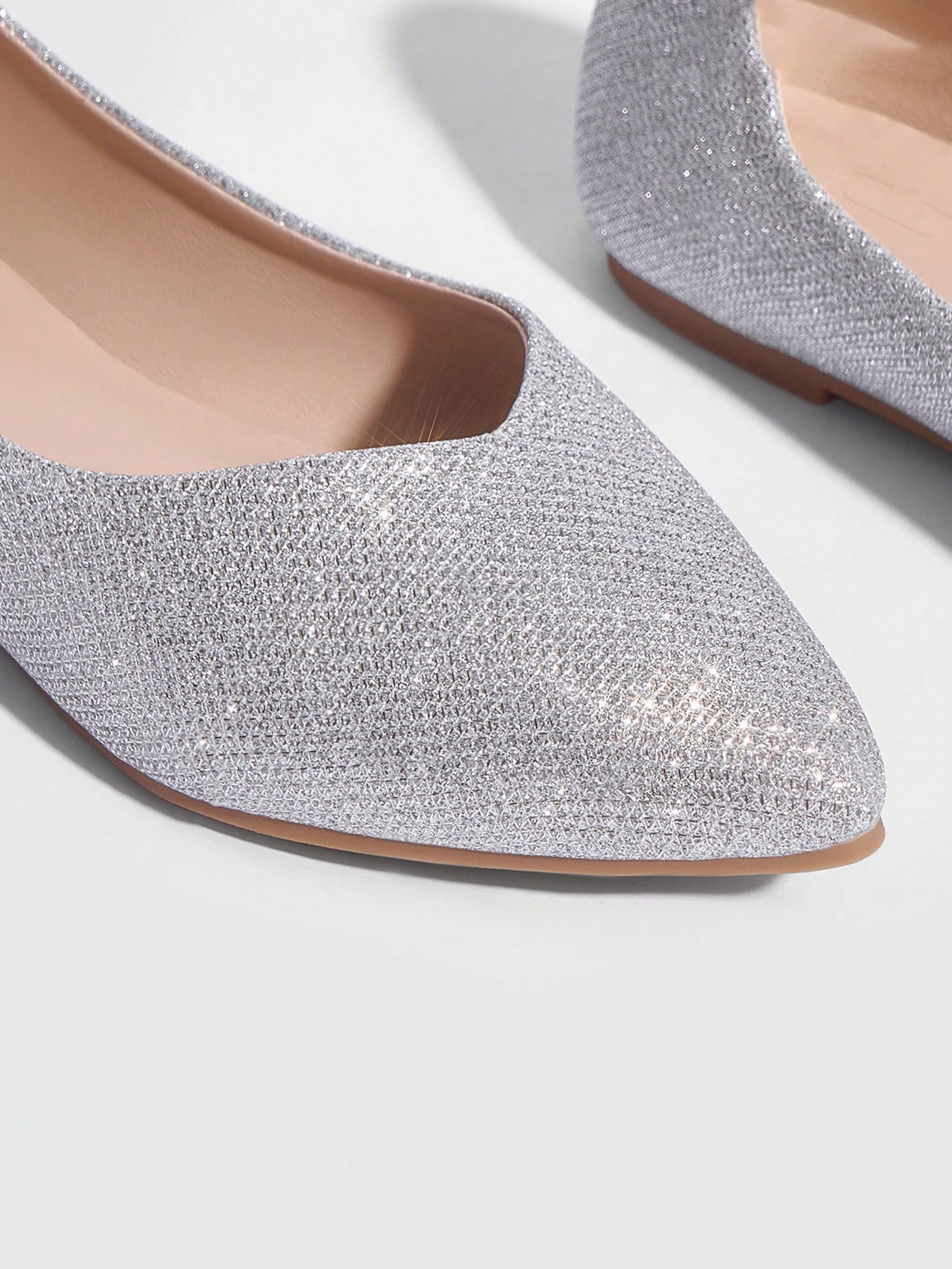 In Silver Women Flats