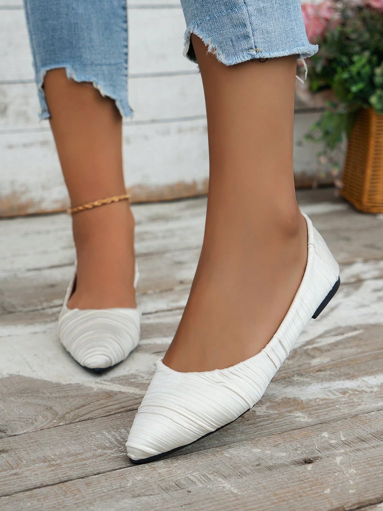 In Beige Women Flats