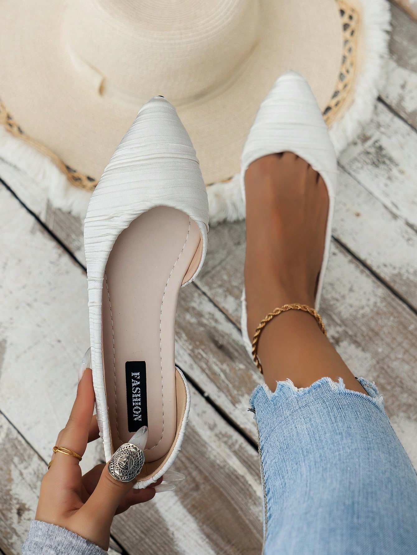 In Beige Women Flats