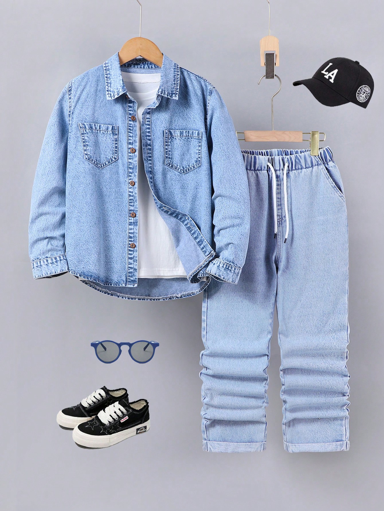 Tween Boys Denim Two-piece Outfits