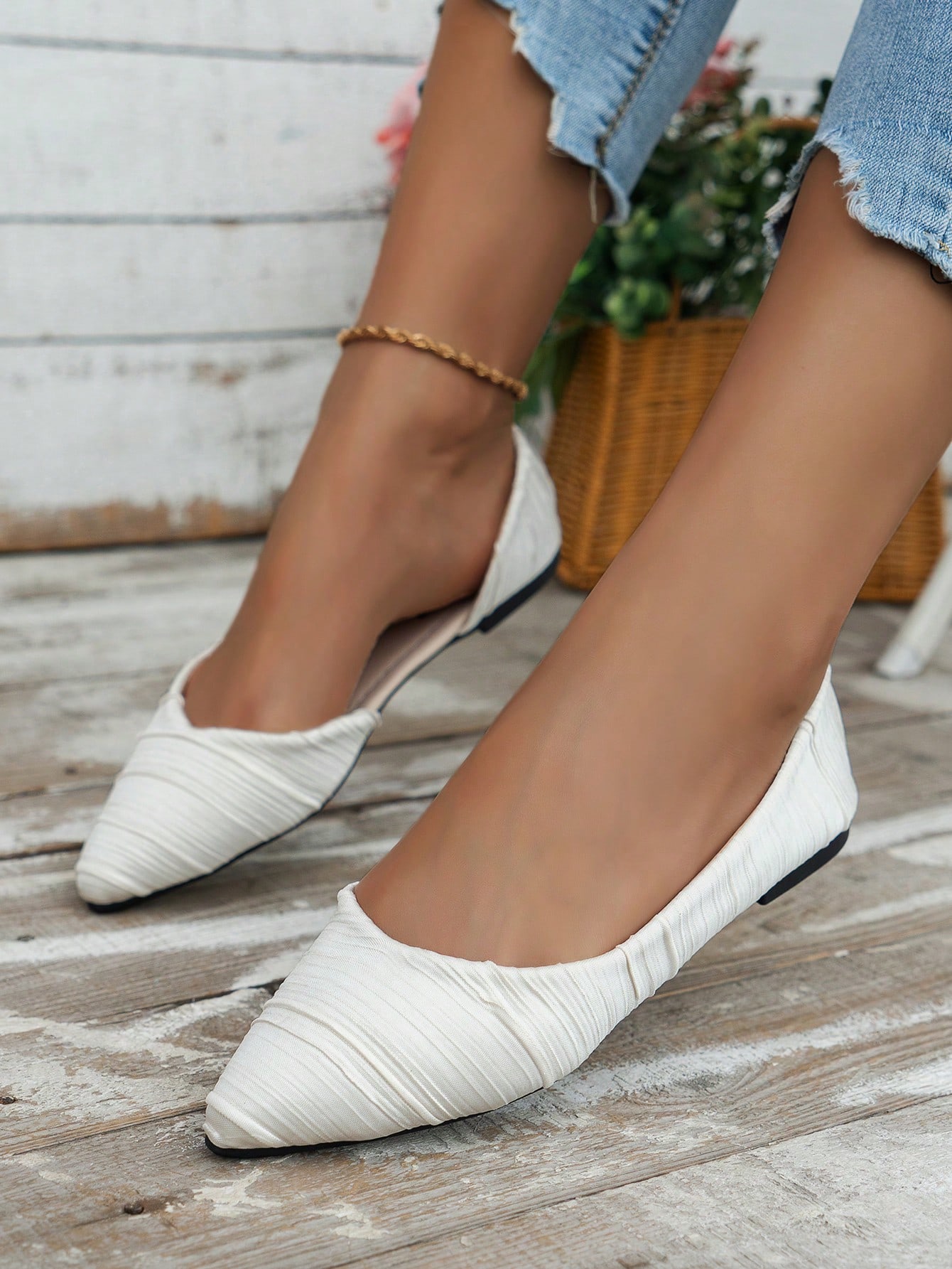 In Beige Women Flats