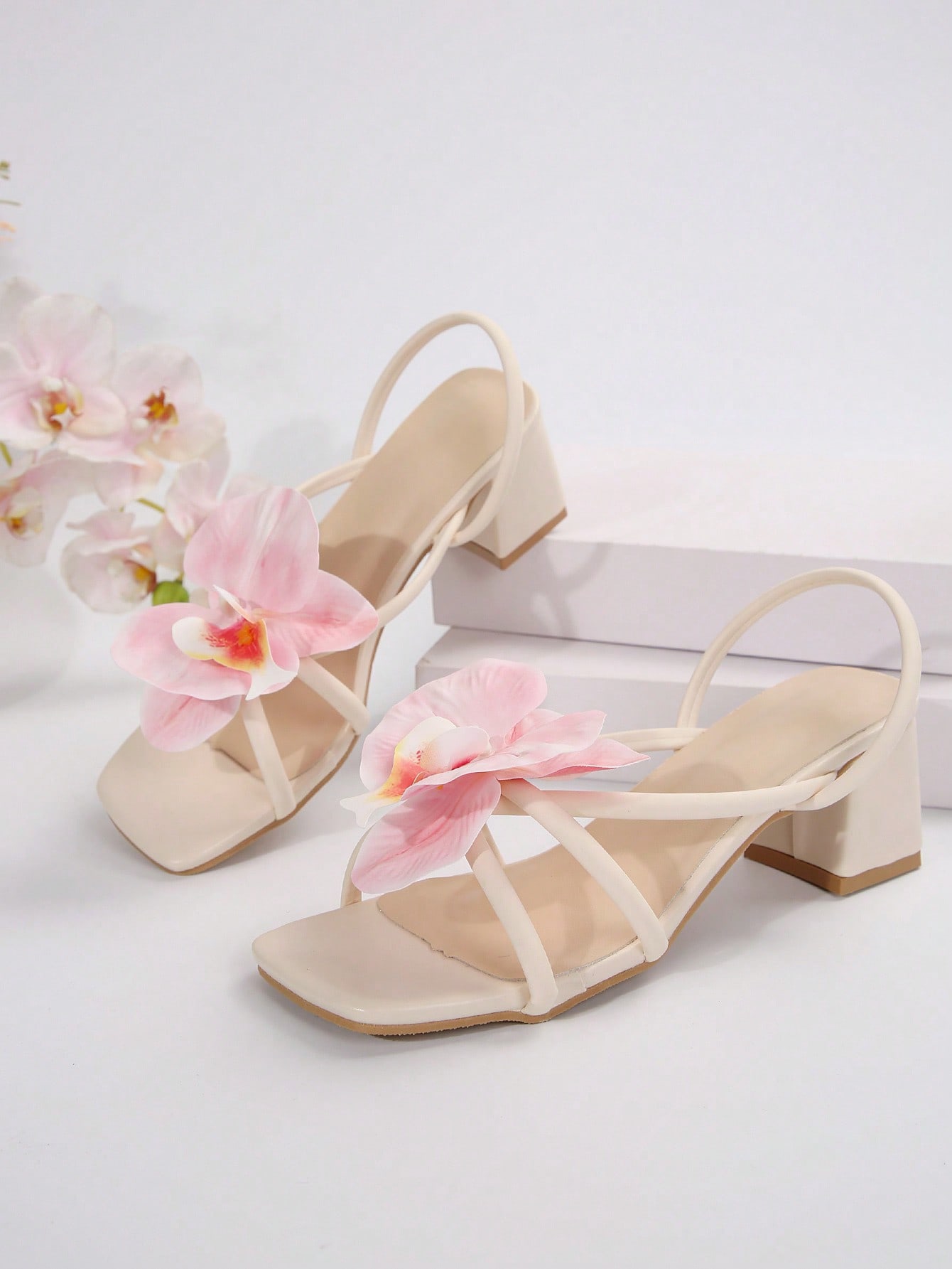 In Beige Women Heeled Sandals