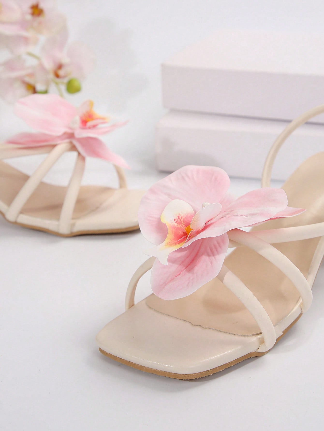 In Beige Women Heeled Sandals