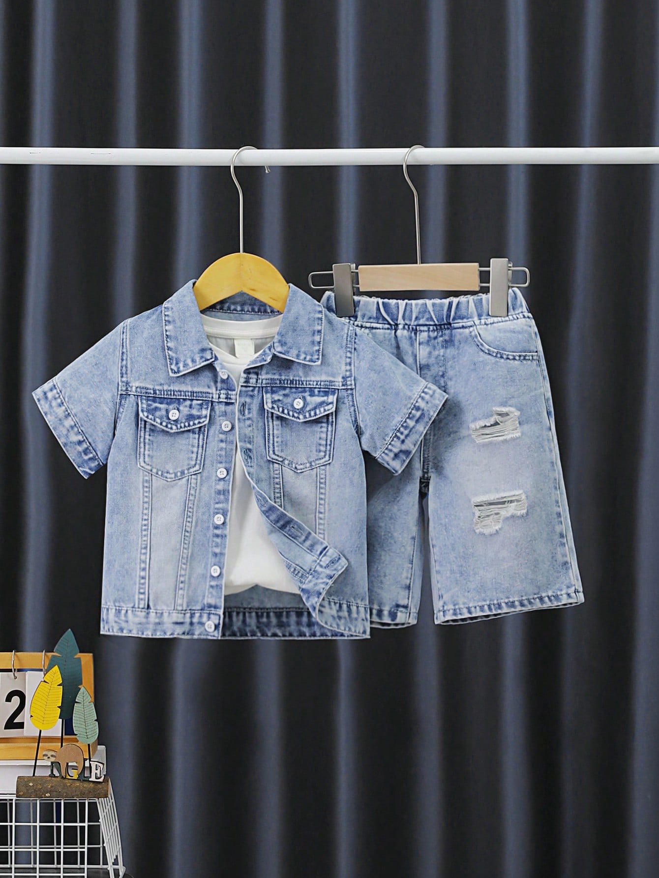 Young Boys Denim Two-piece Outfits