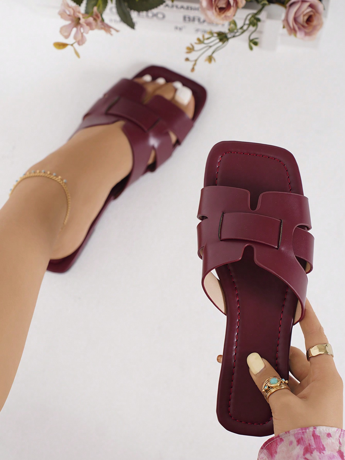 In Burgundy Women Shoes