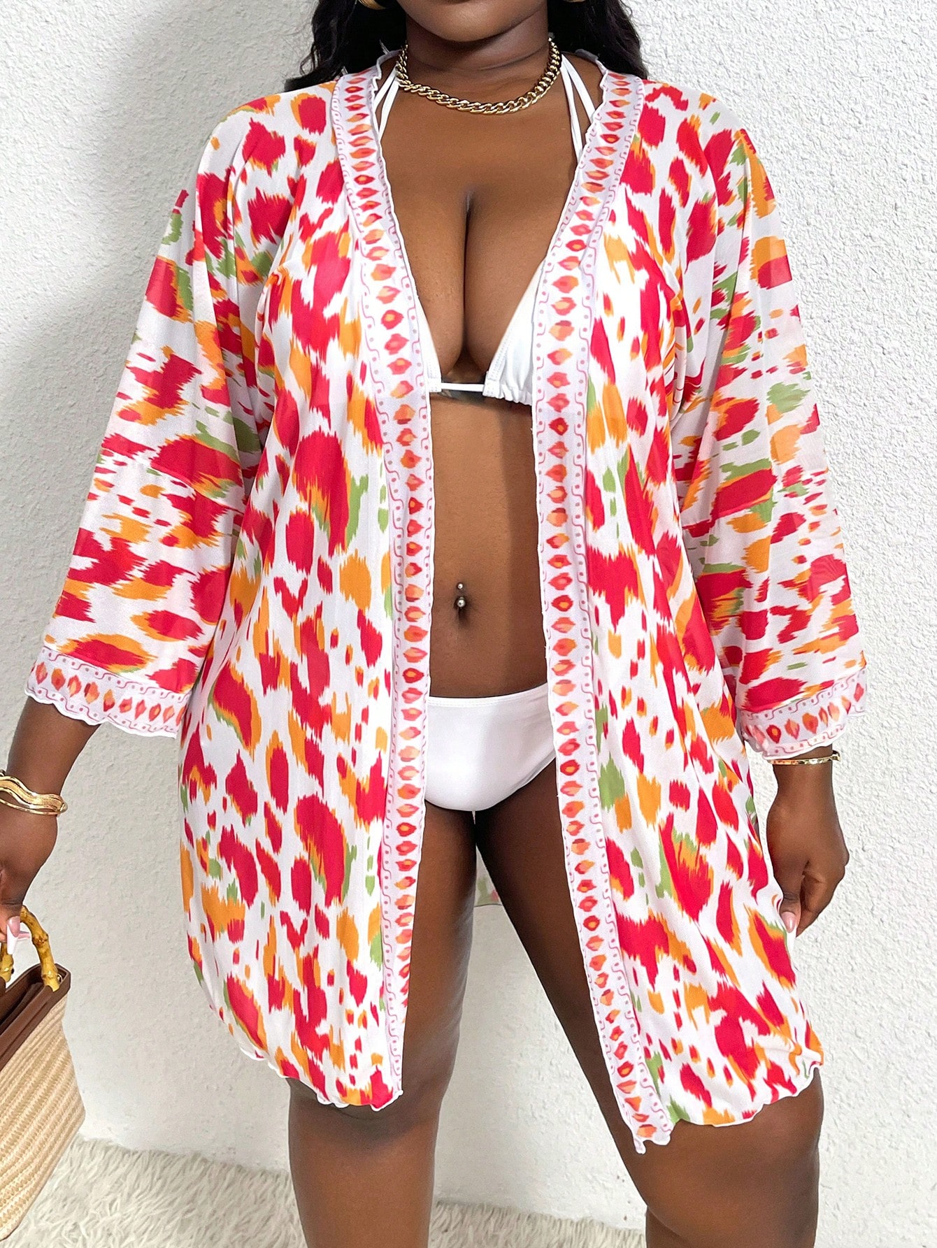 In Long Sleeve Plus Size Kimonos