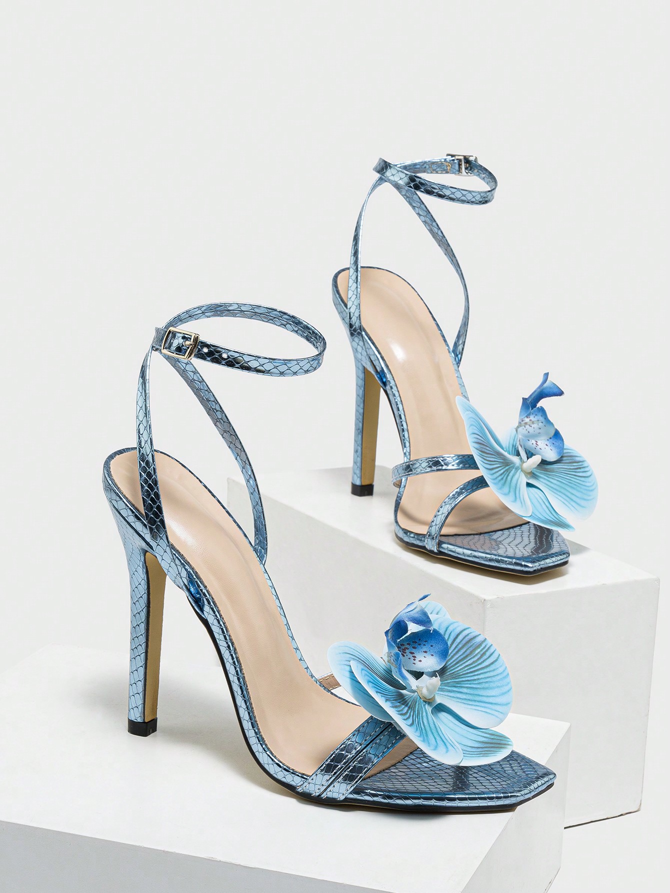 In Baby Blue Women Heeled Sandals