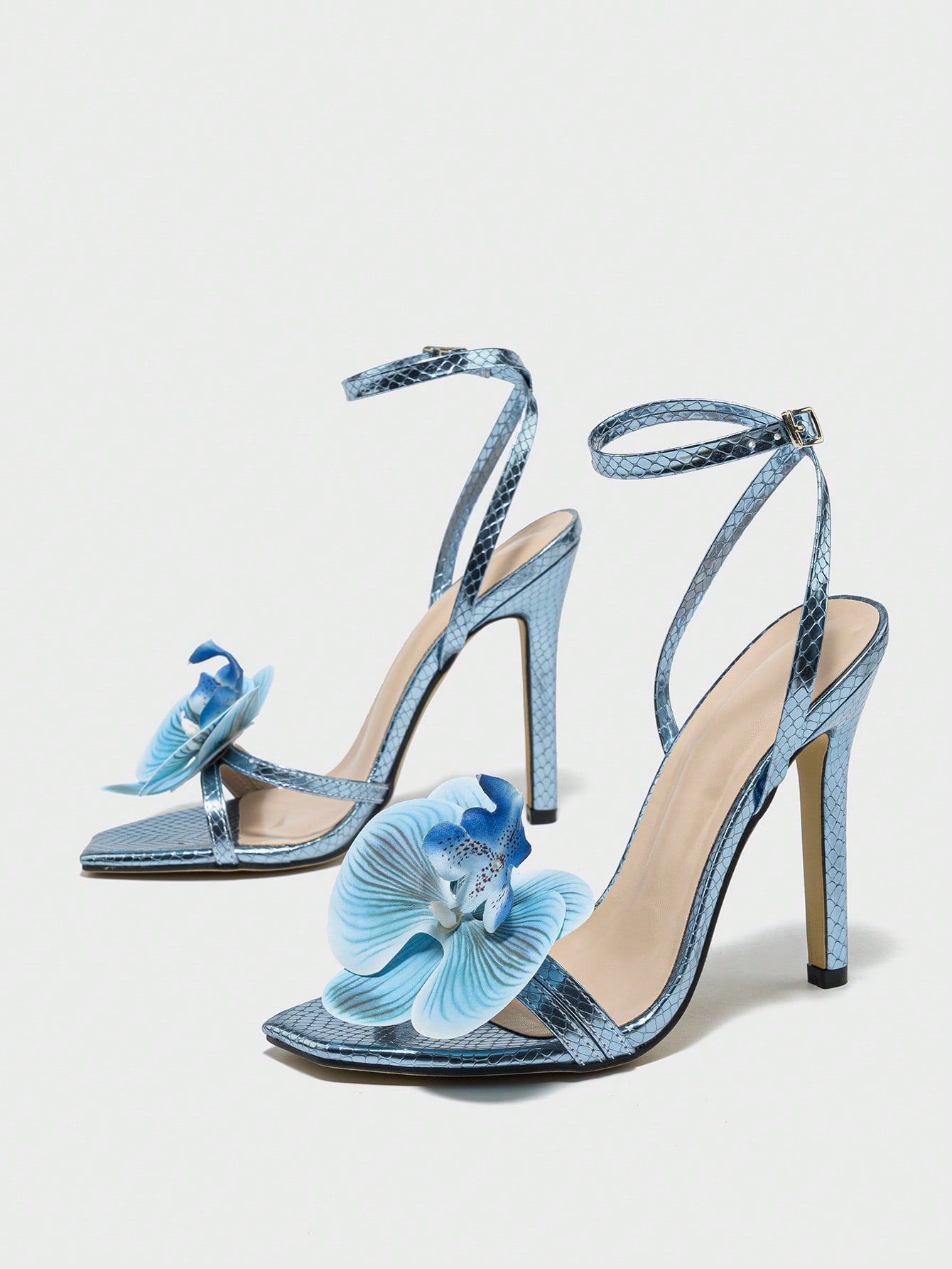 In Baby Blue Women Heeled Sandals