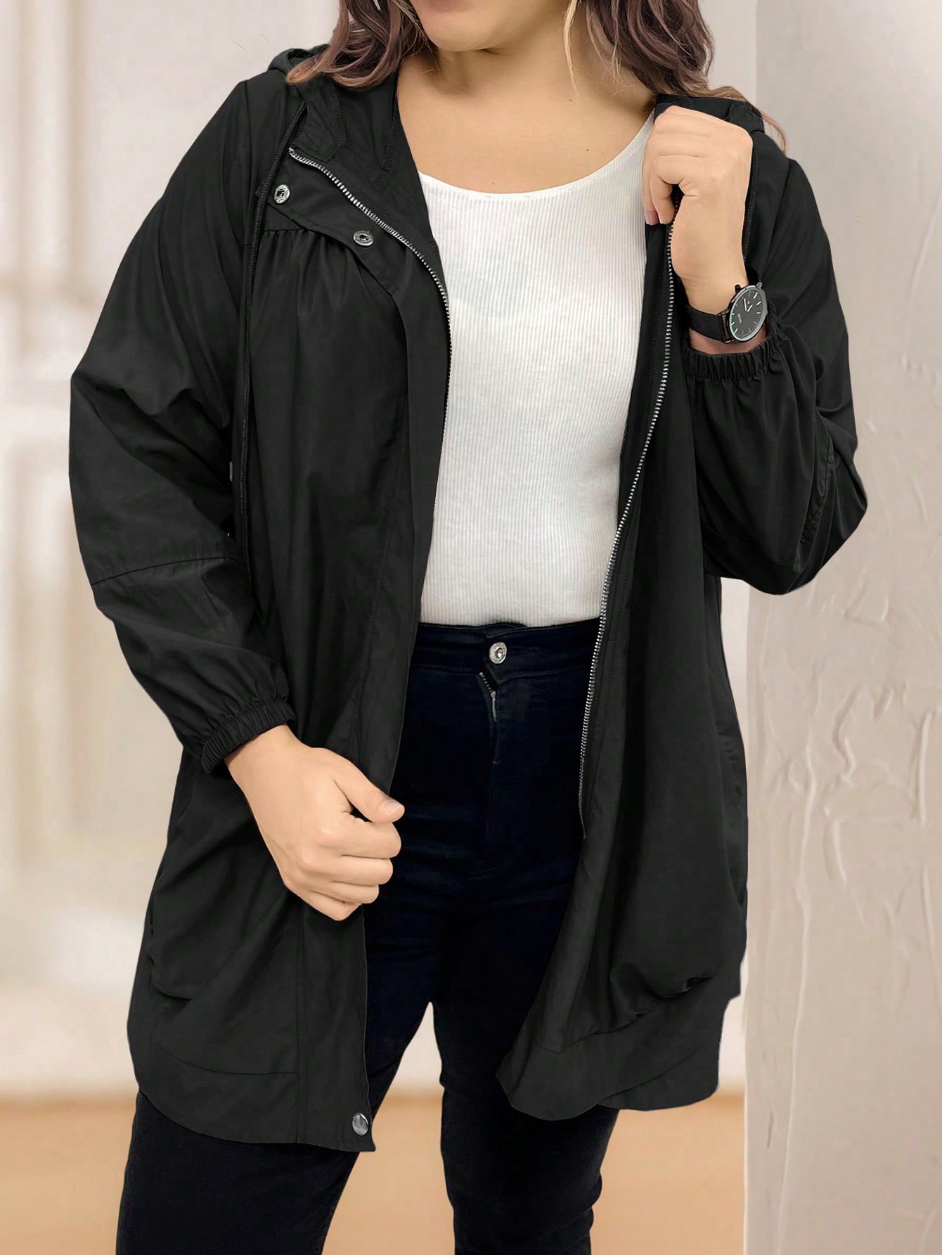 In Casual Plus Size Coats