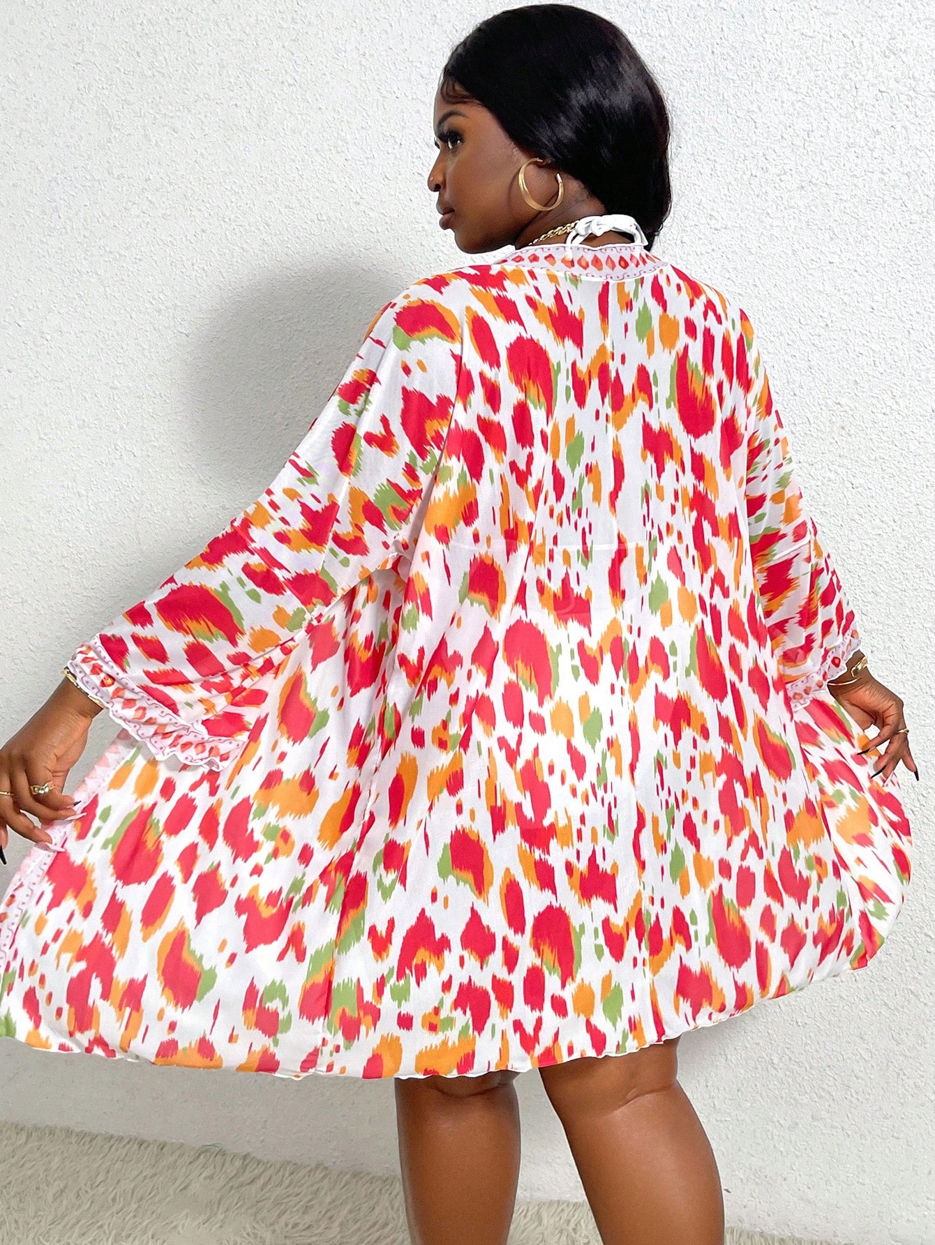 In Long Sleeve Plus Size Kimonos