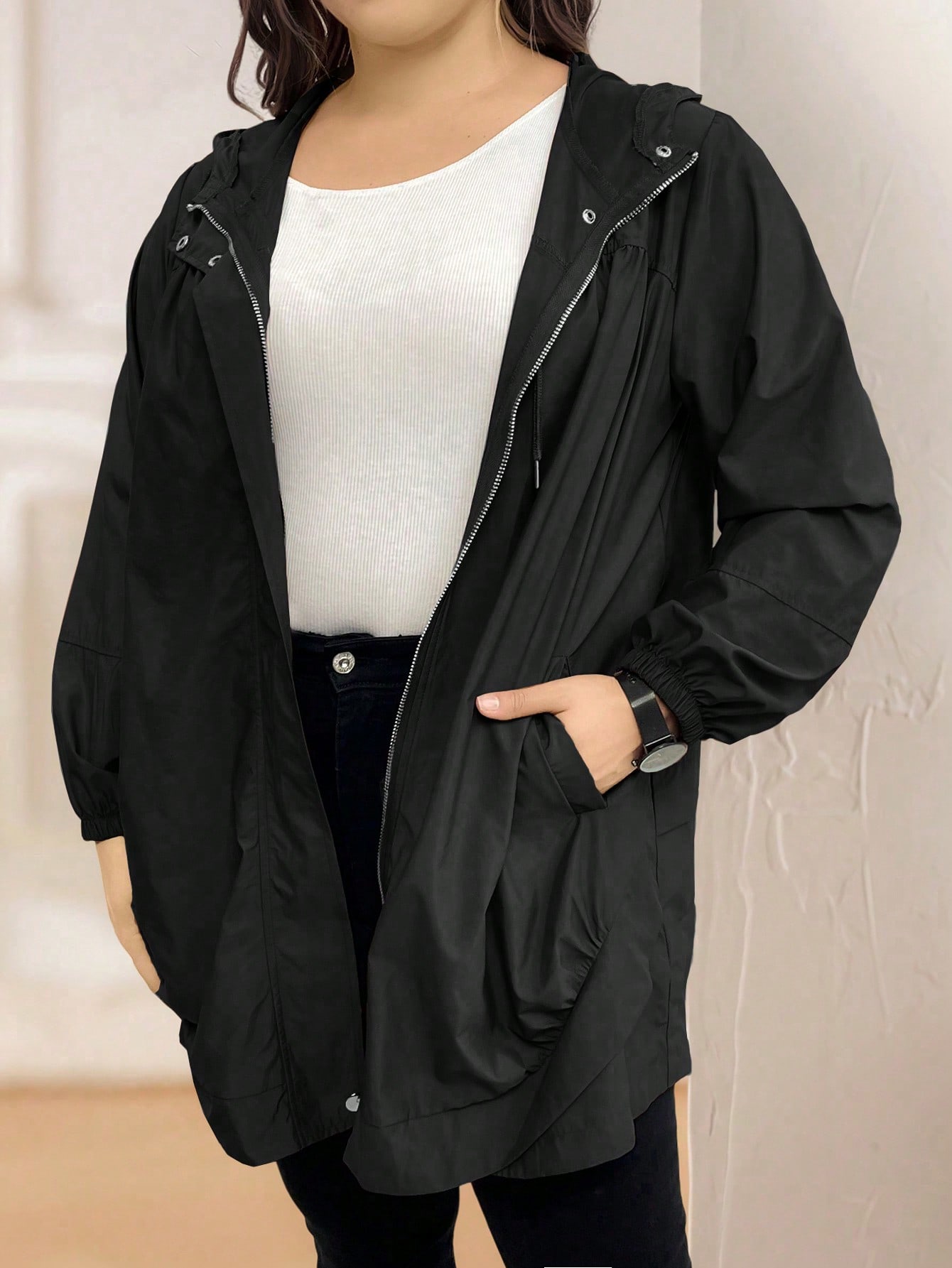 In Casual Plus Size Coats