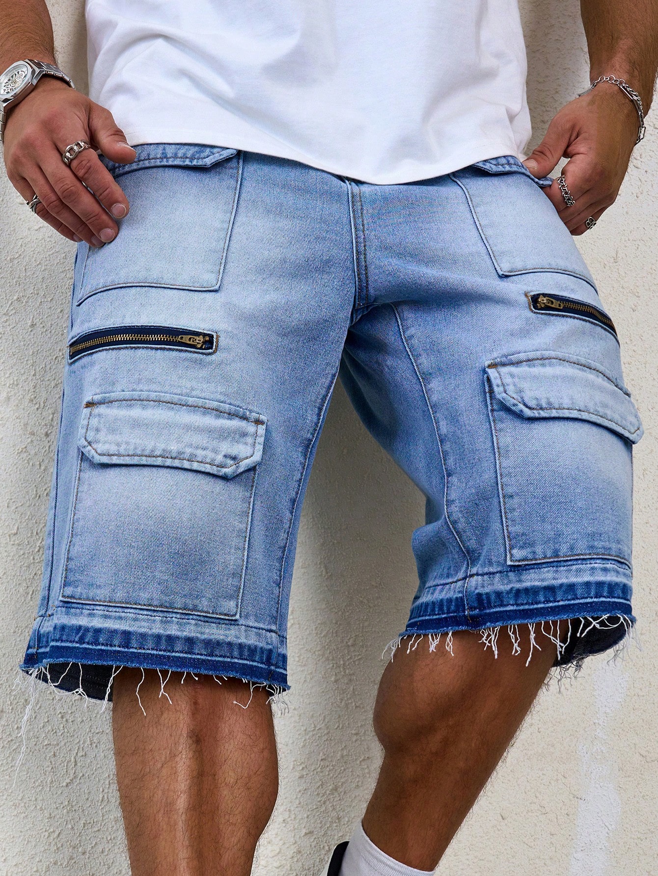 Men Plus Size Denim Shorts