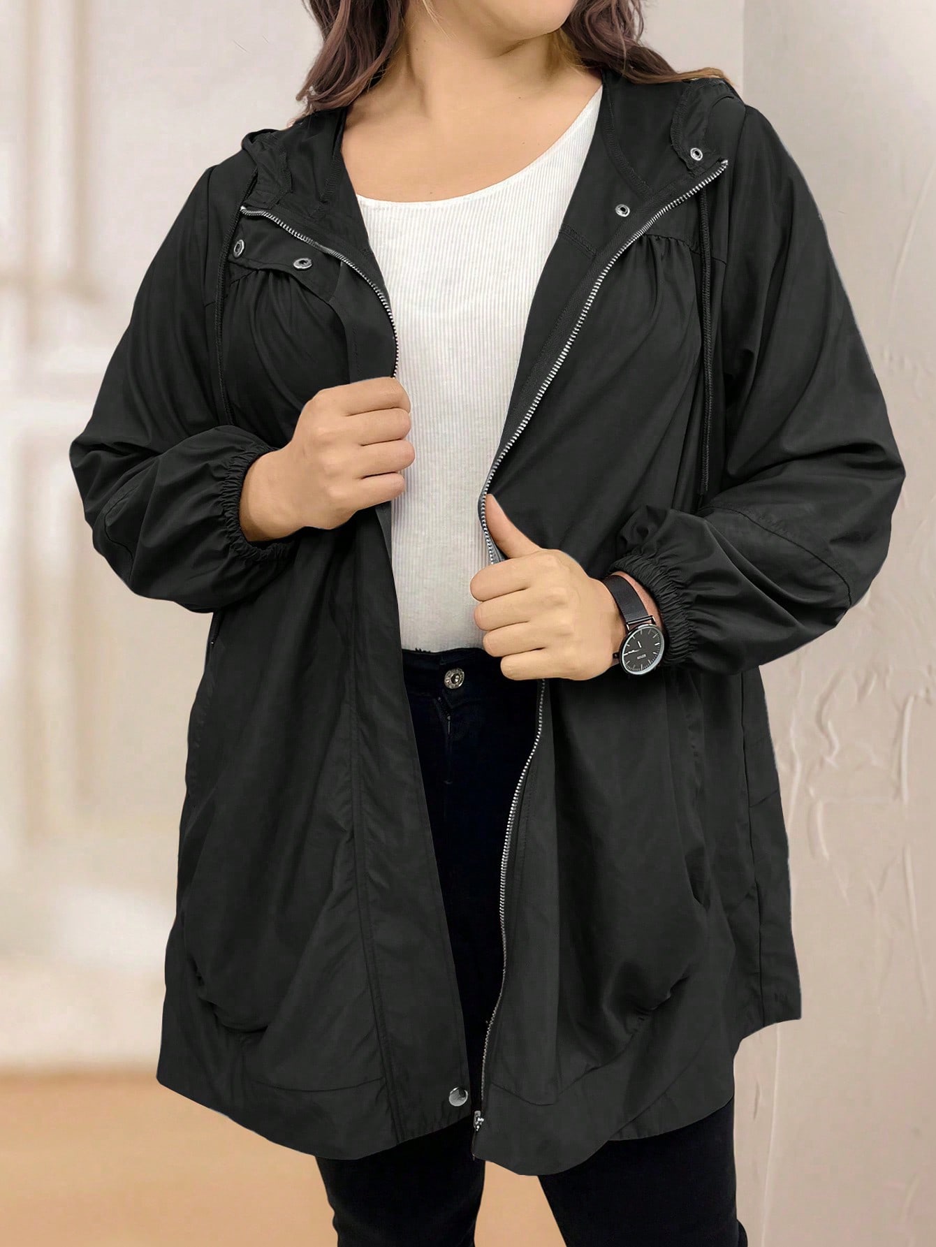 In Casual Plus Size Coats