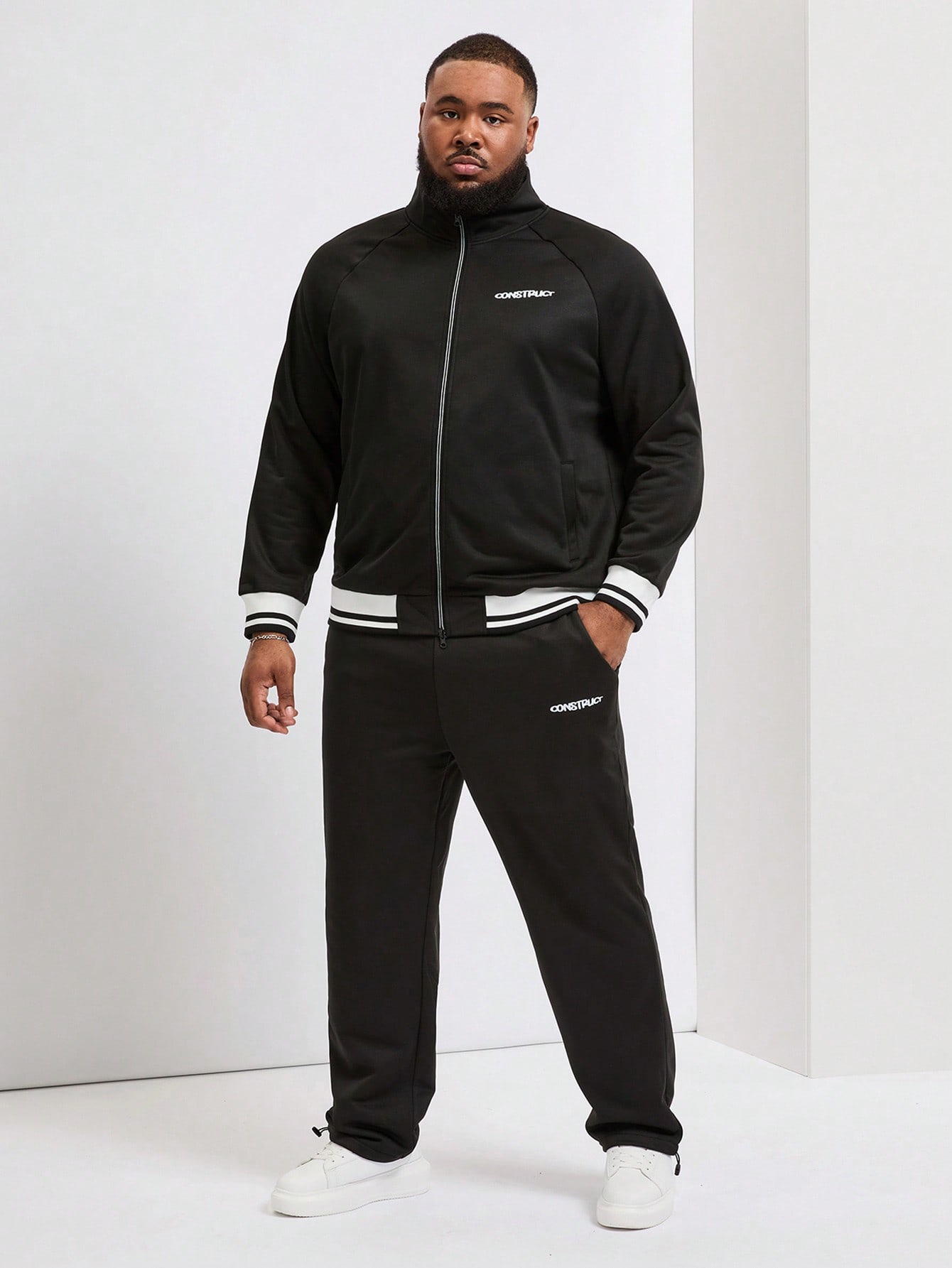 Men Plus Size Hoodie & Sweatshirt Co-ords