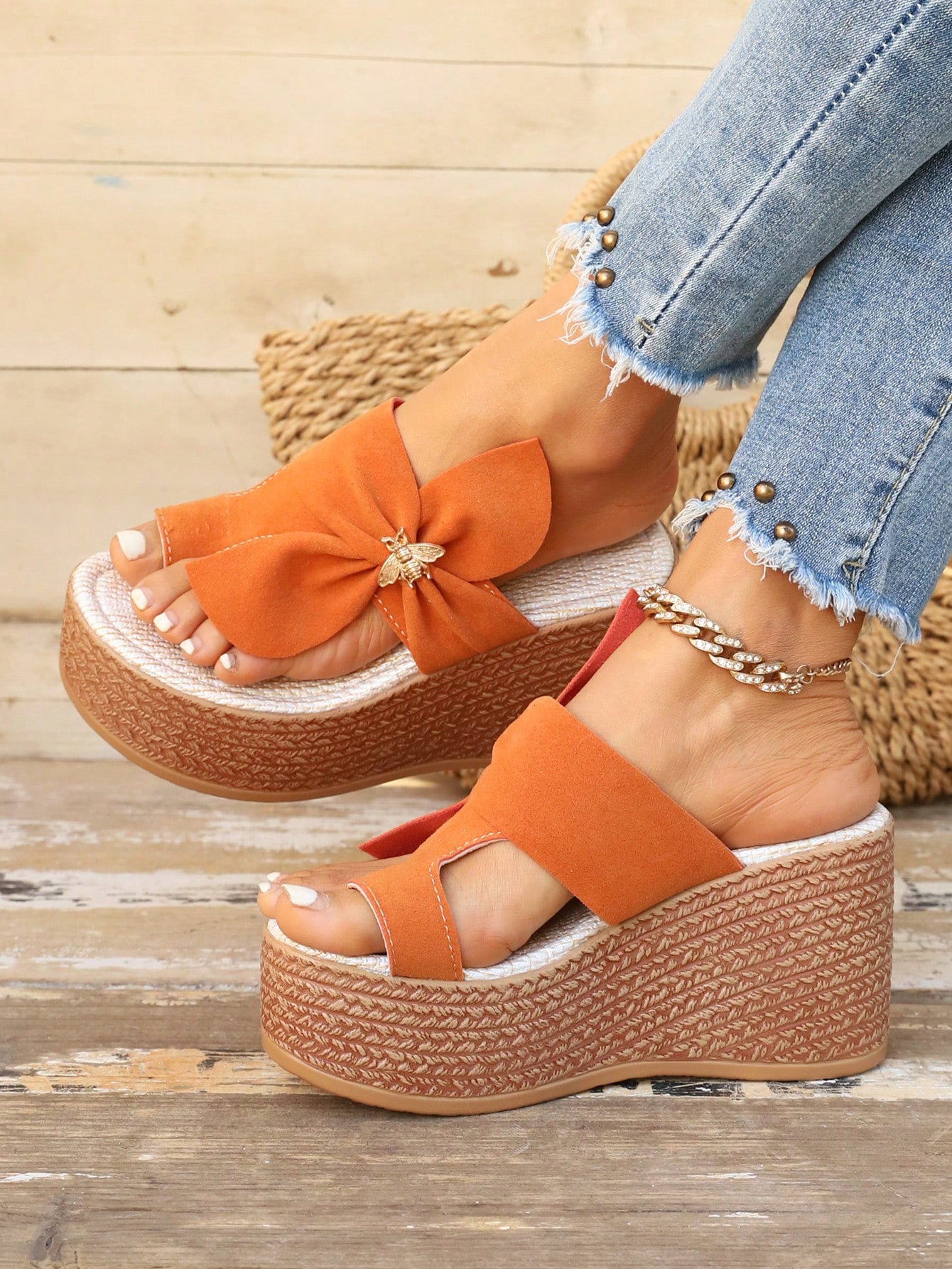 In Orange Women Platforms & Wedge Sandals