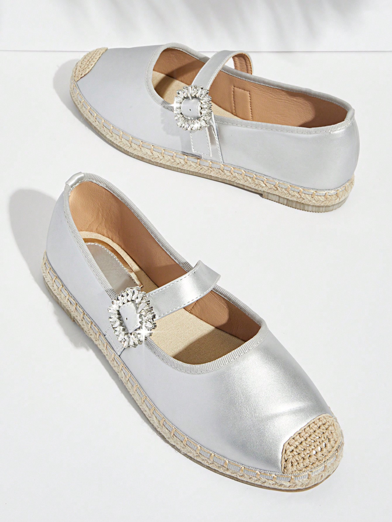 In Silver Women Flats