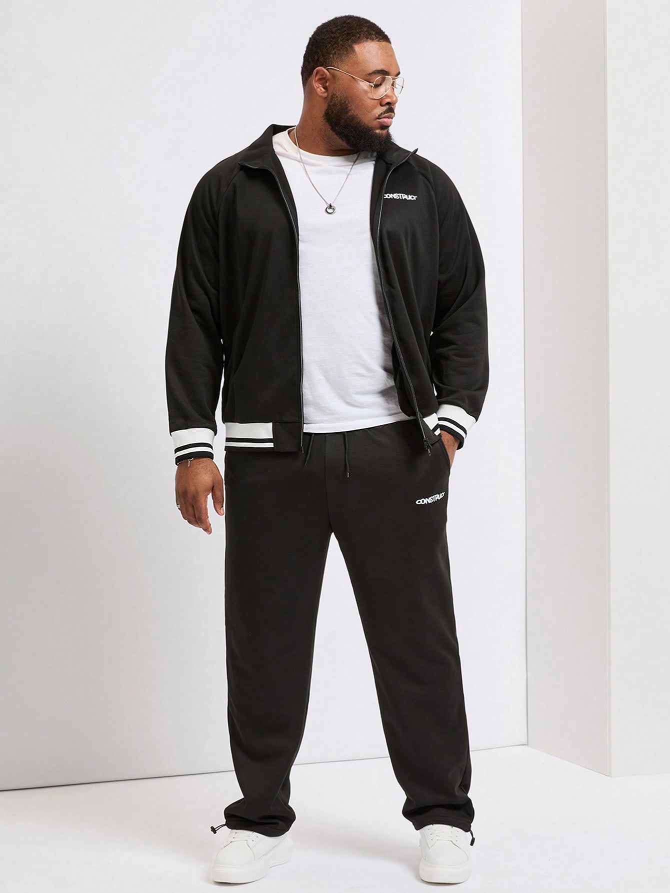 Men Plus Size Hoodie & Sweatshirt Co-ords