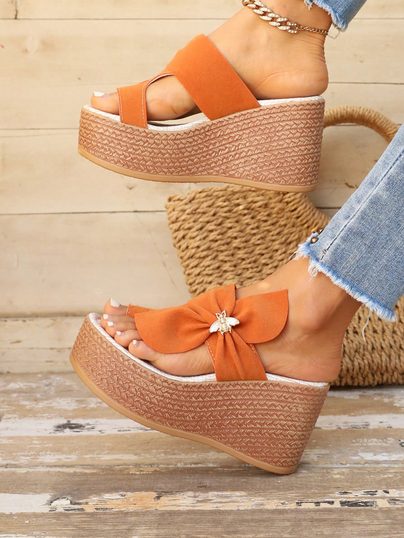 In Orange Women Platforms & Wedge Sandals