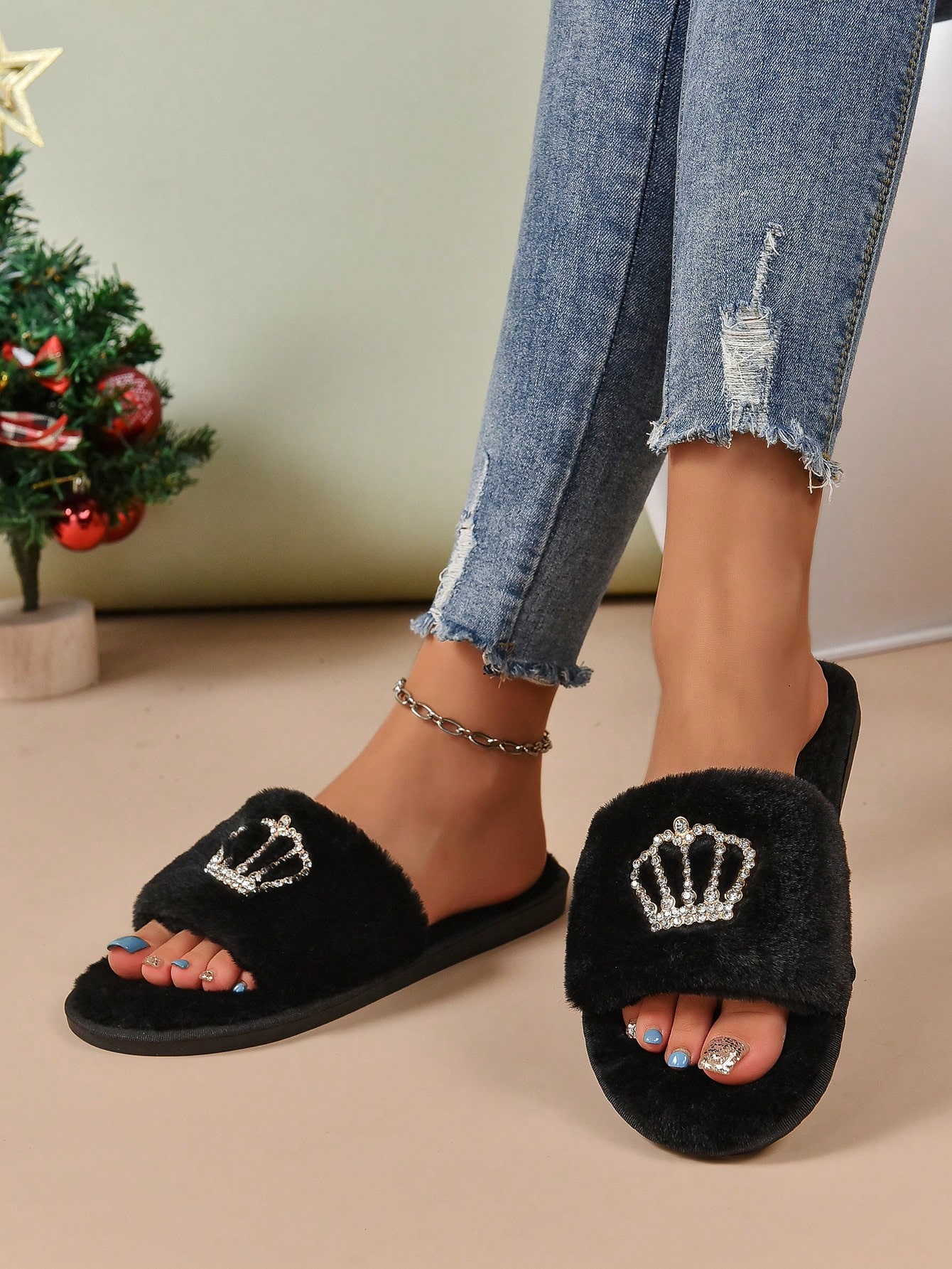 In Black Women Home Slippers