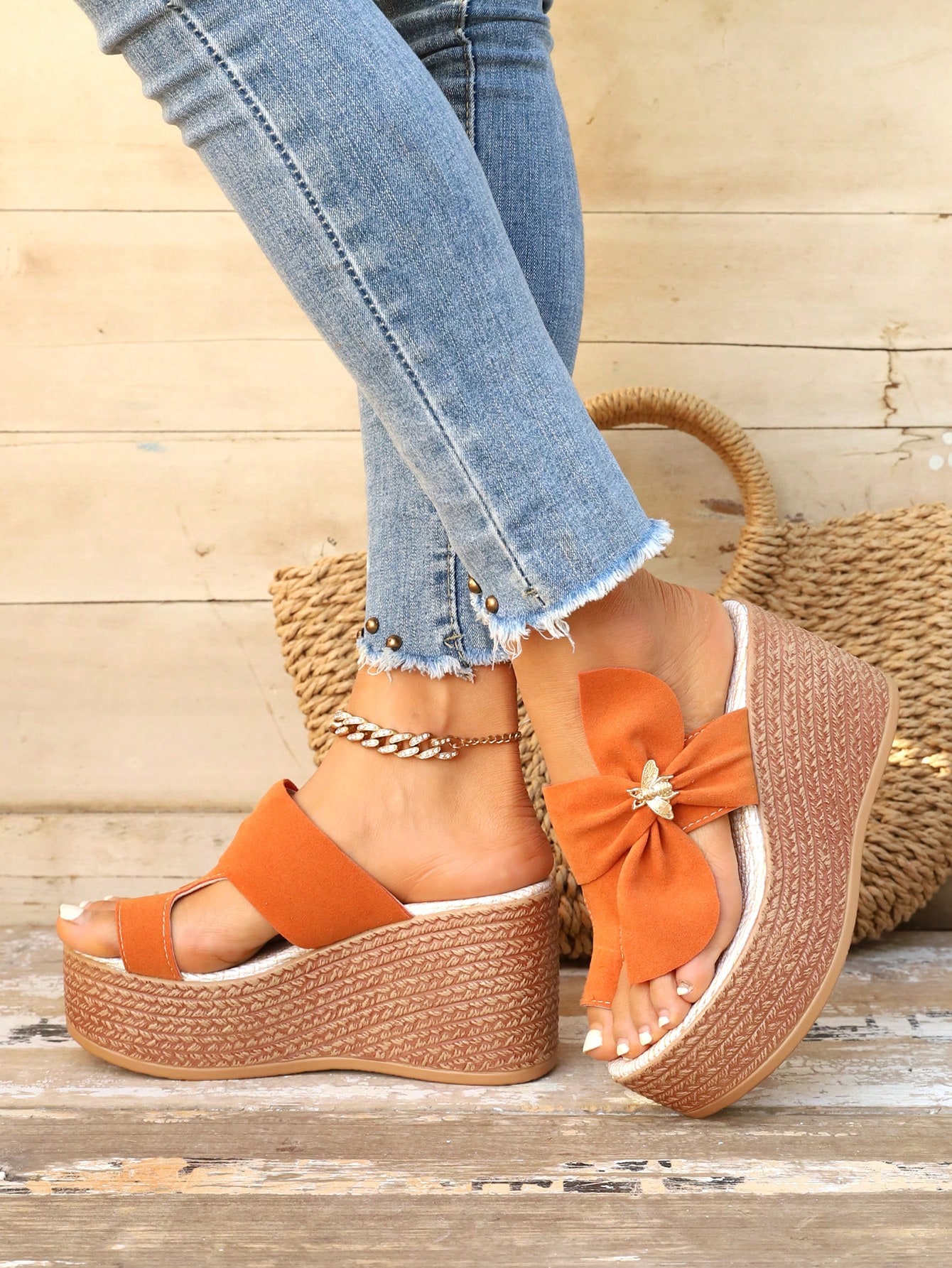 In Orange Women Platforms & Wedge Sandals