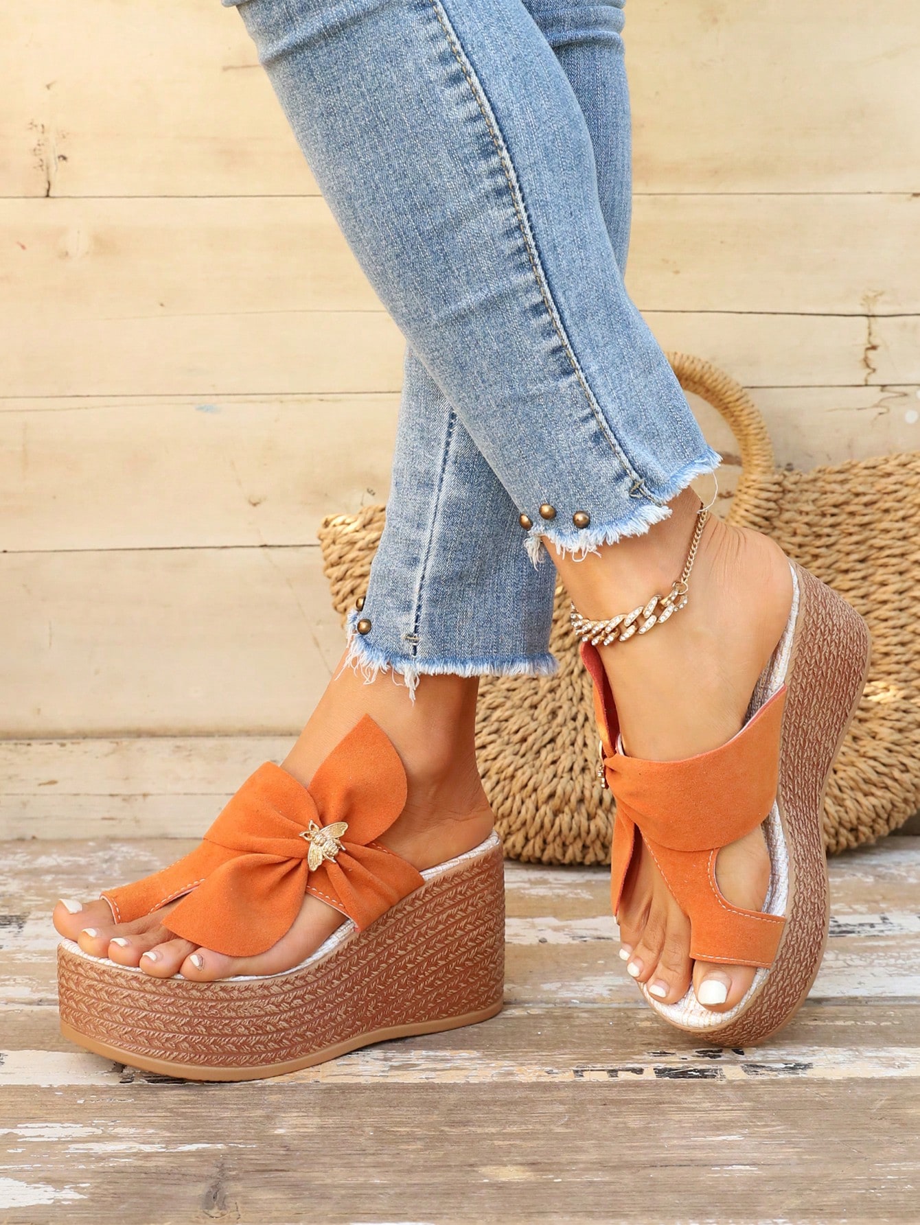 In Orange Women Platforms & Wedge Sandals