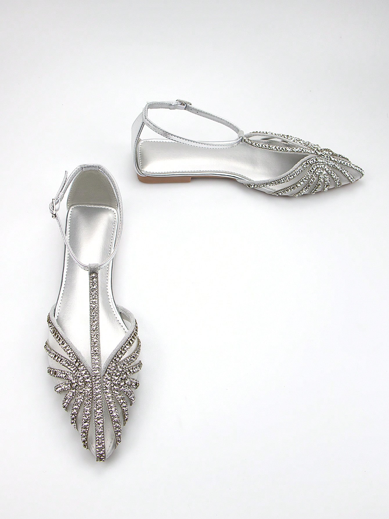 In Silver Women Flats