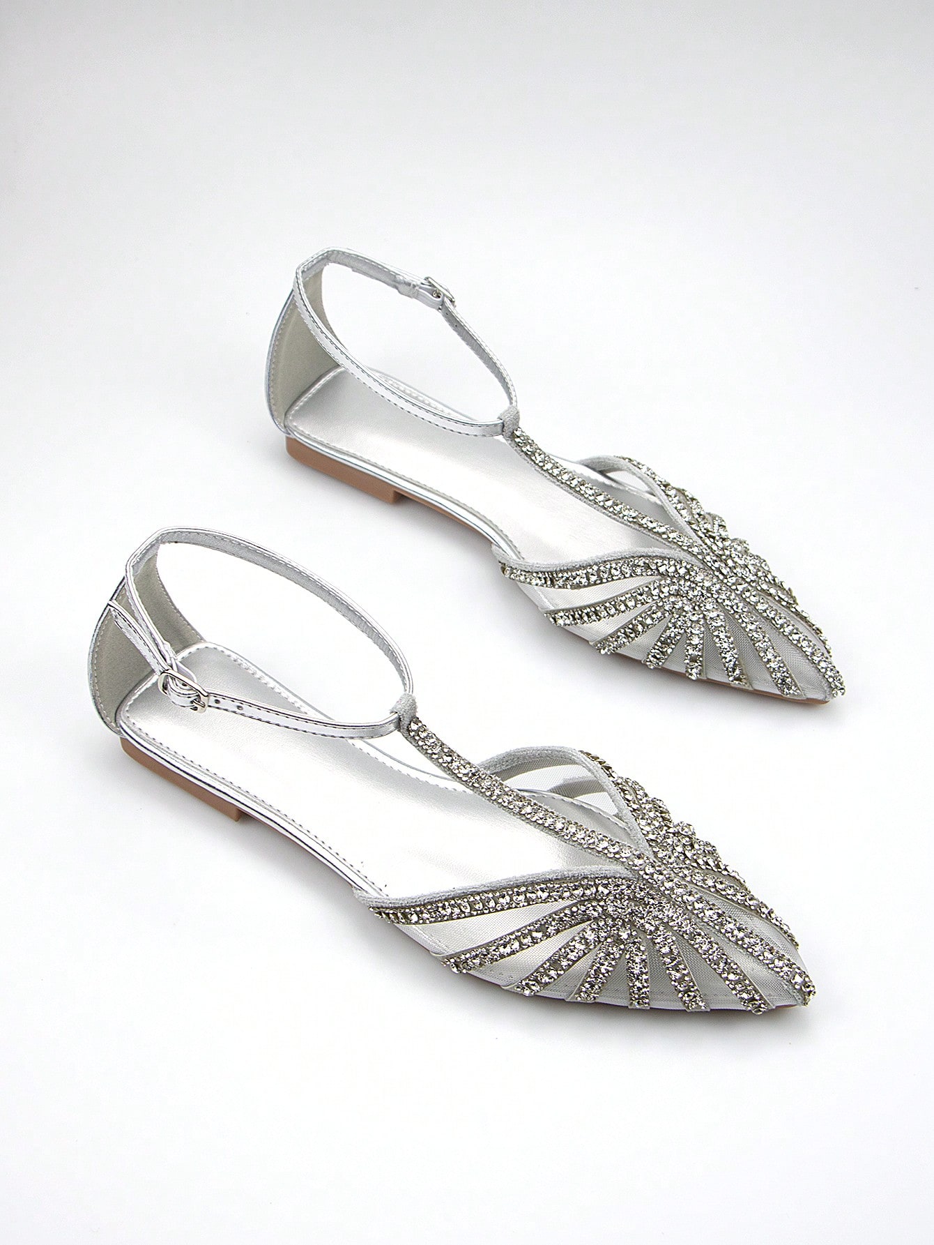 In Silver Women Flats