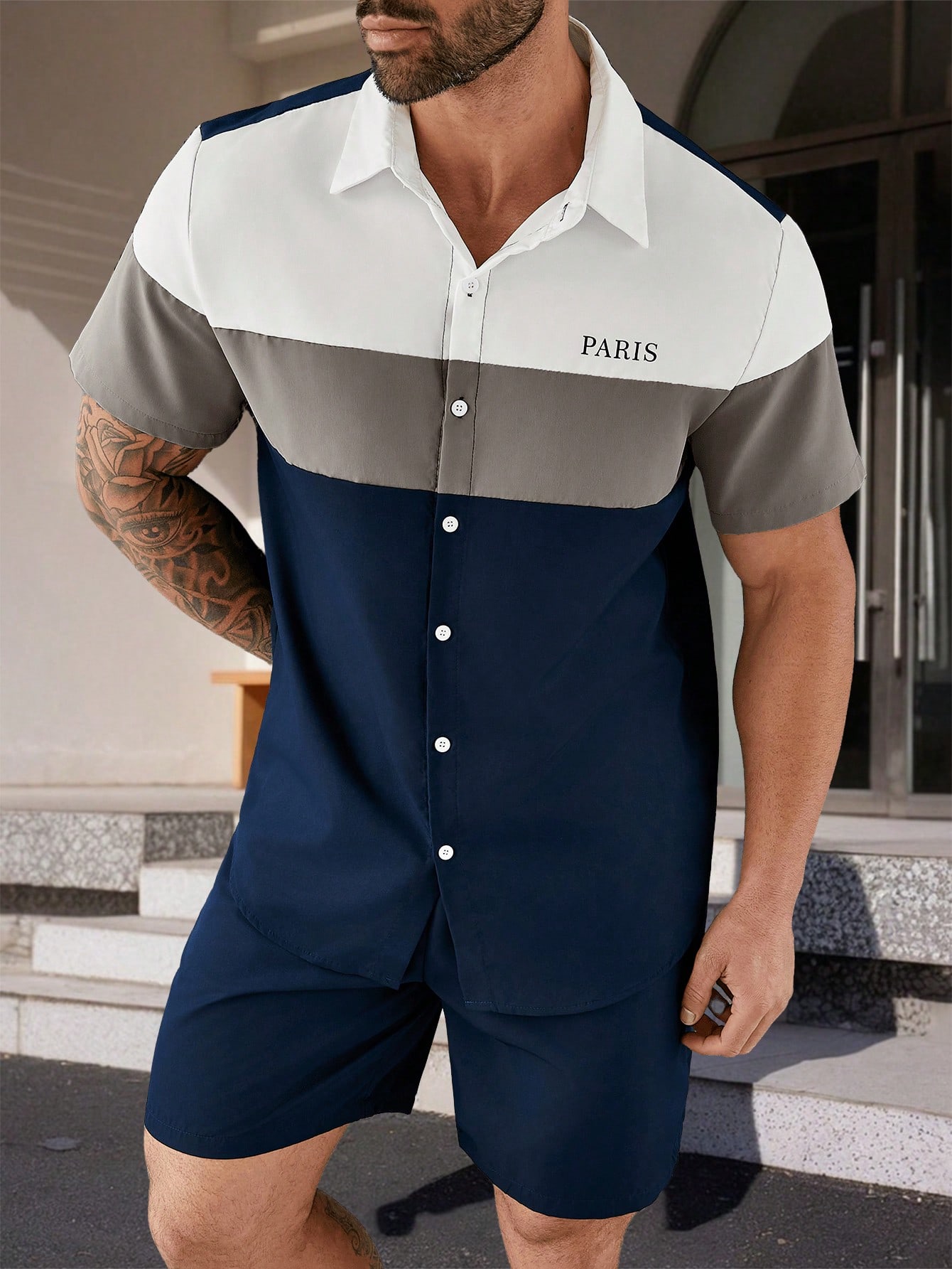 Men Plus Size Shirt Co-ords