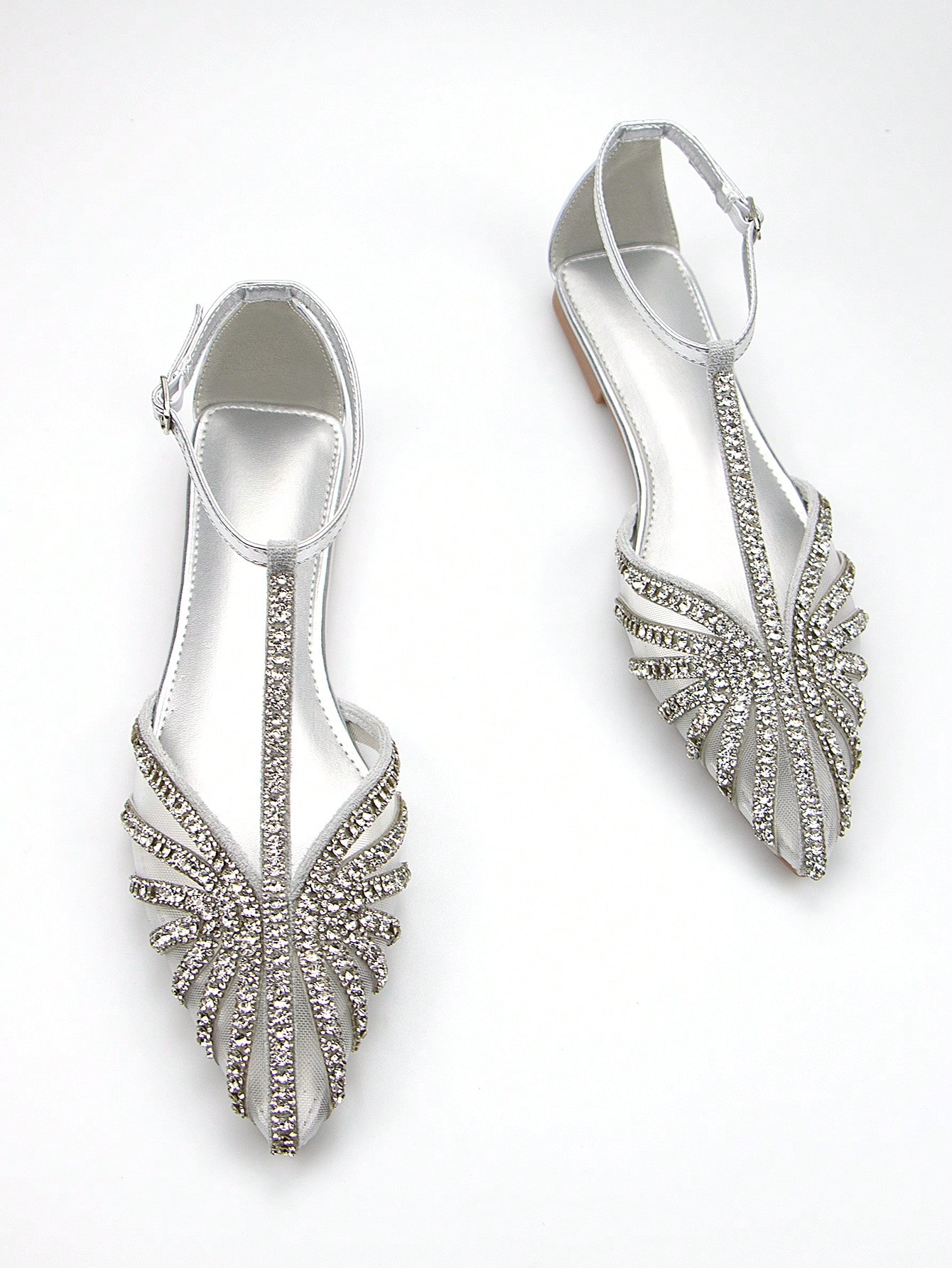 In Silver Women Flats