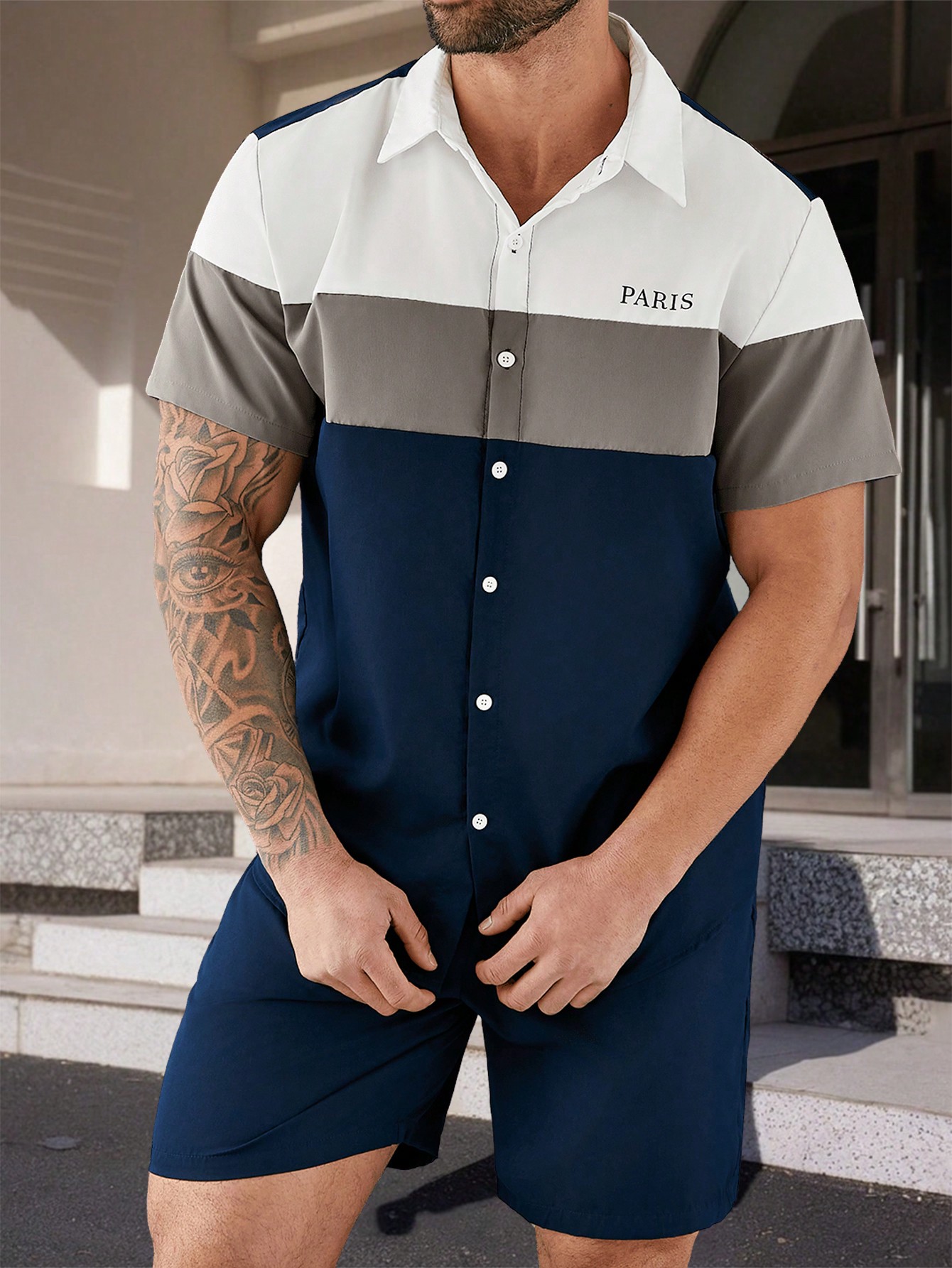 Men Plus Size Shirt Co-ords