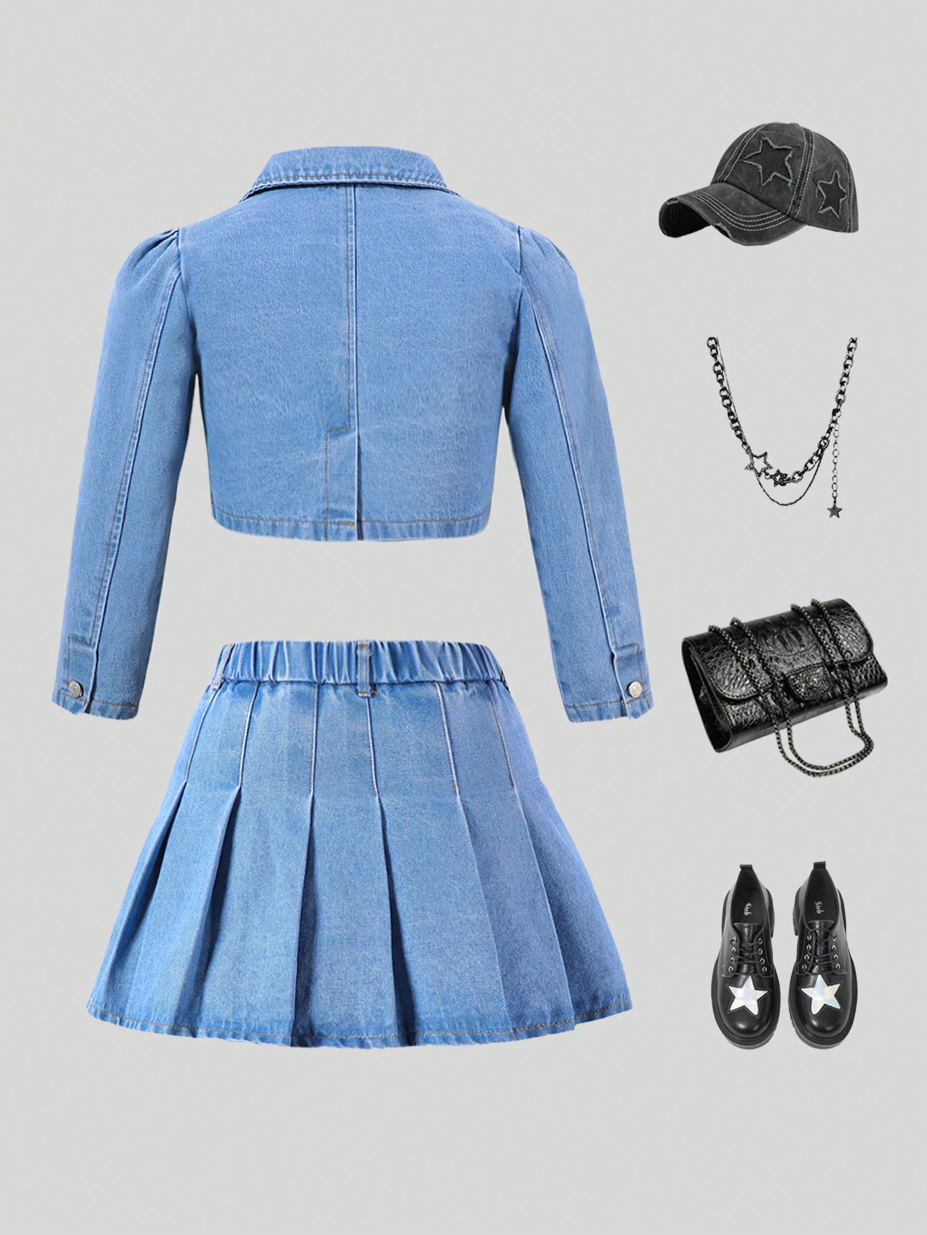 Tween Girls Denim Two-piece Outfits