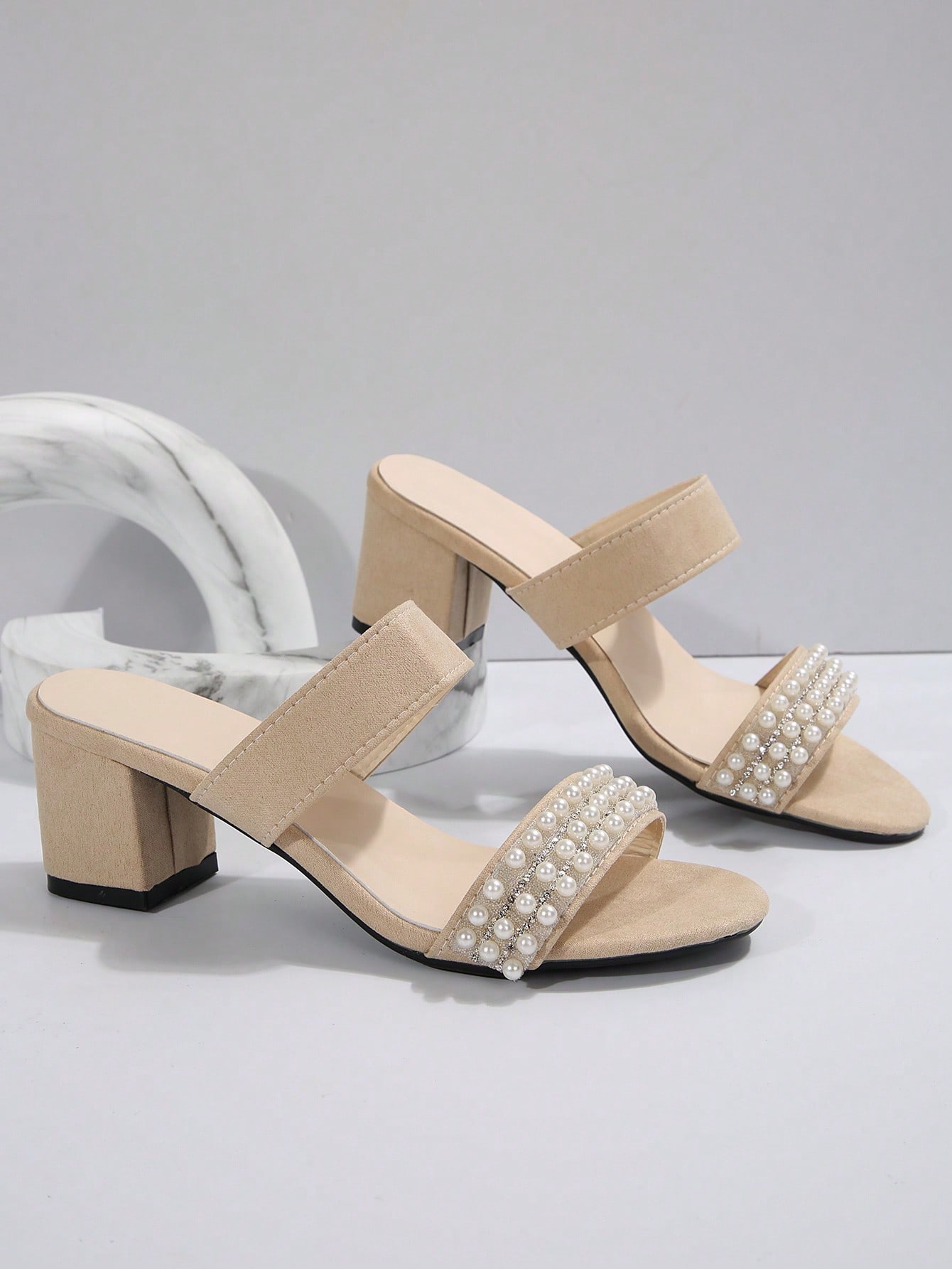 In Beige Women Heeled Sandals