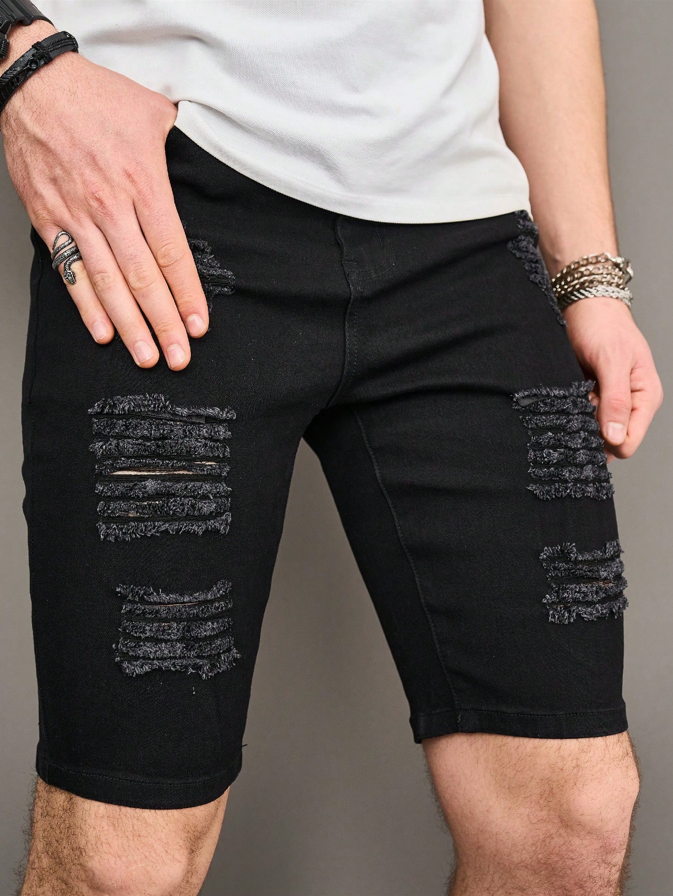 Men Plus Size Denim Shorts